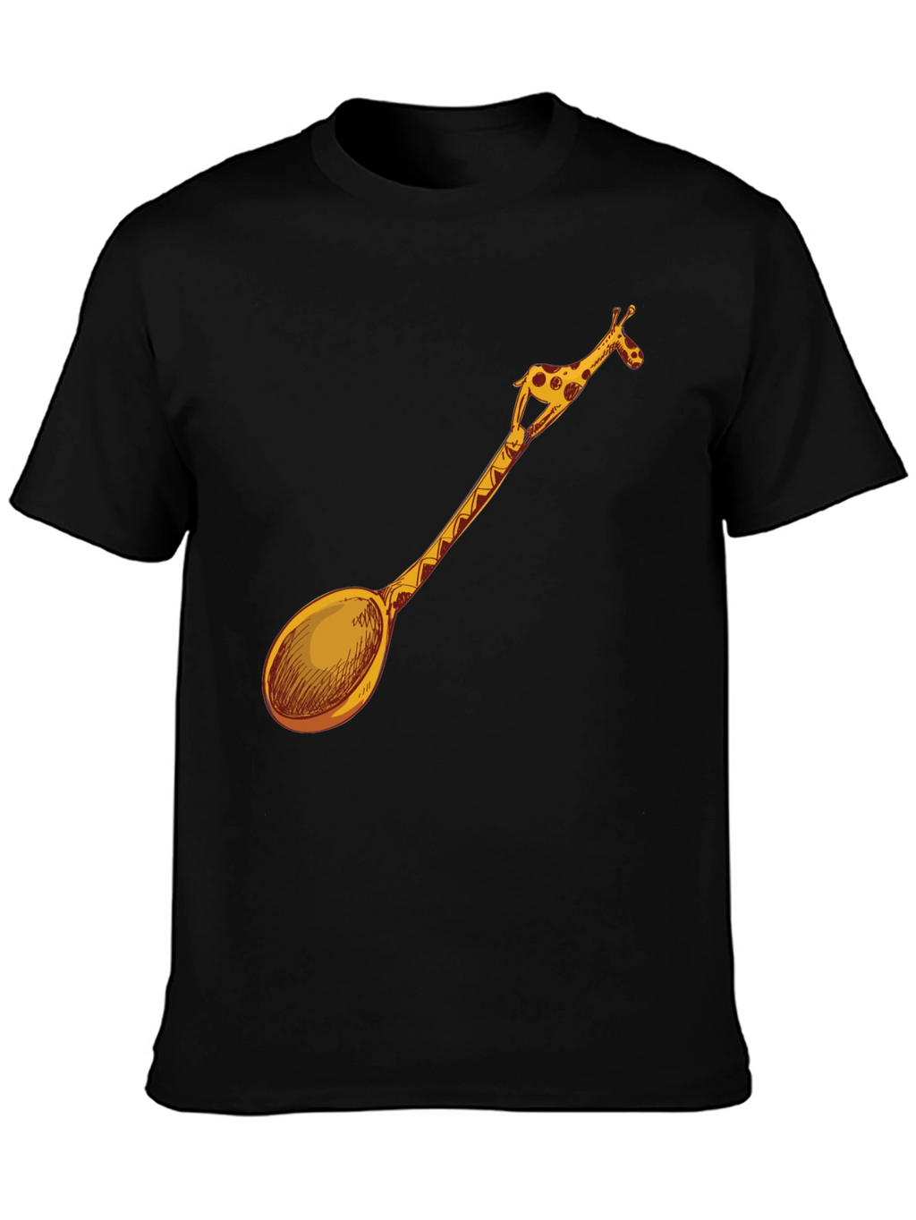 Giraffe Spoon Graphic Tee - Unique Novelty T-Shirt