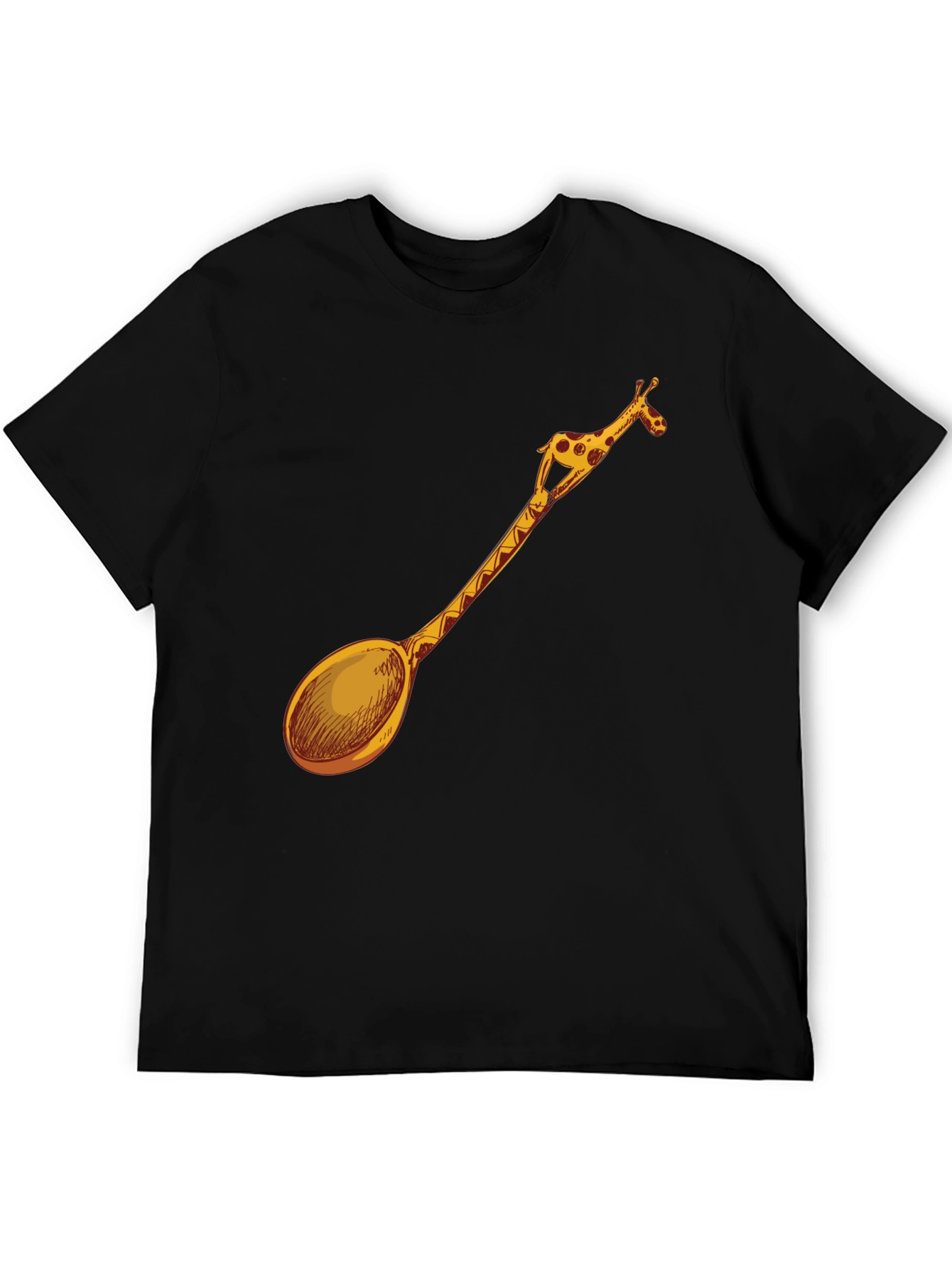 Giraffe Spoon Graphic Tee - Unique Novelty T-Shirt
