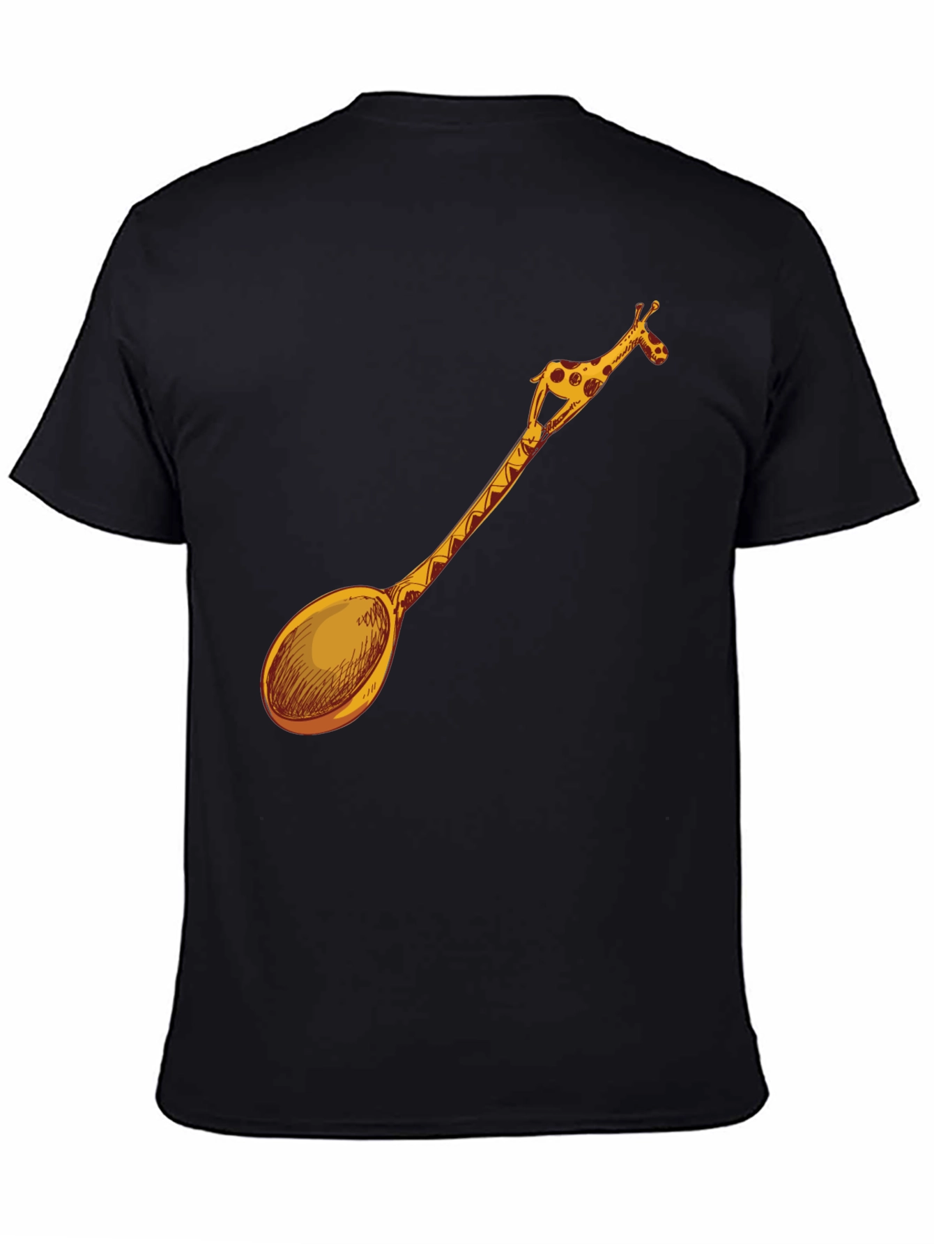 Giraffe Spoon Graphic Tee - Unique Novelty T-Shirt