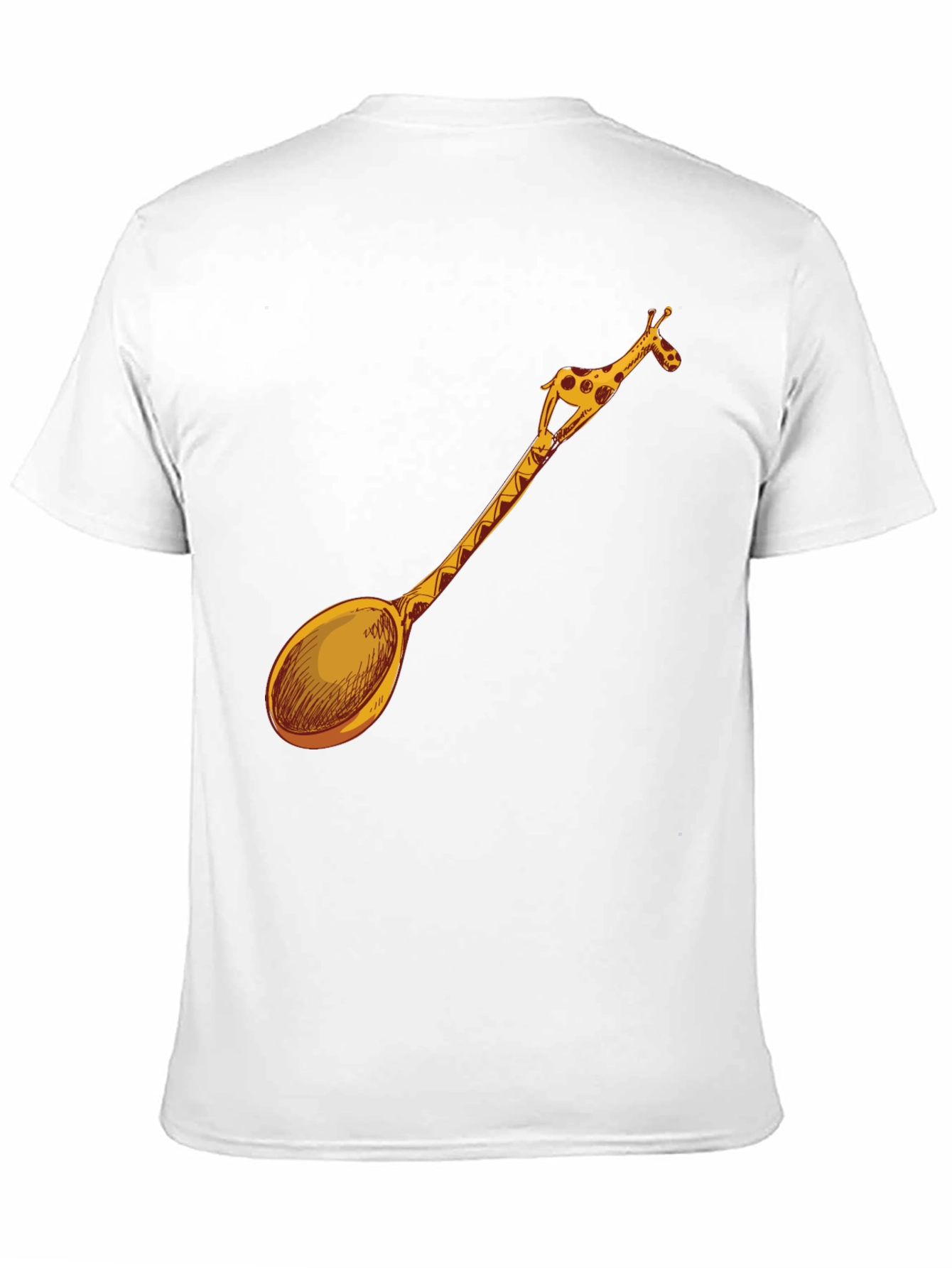Giraffe Spoon Graphic Tee - Unique Novelty T-Shirt