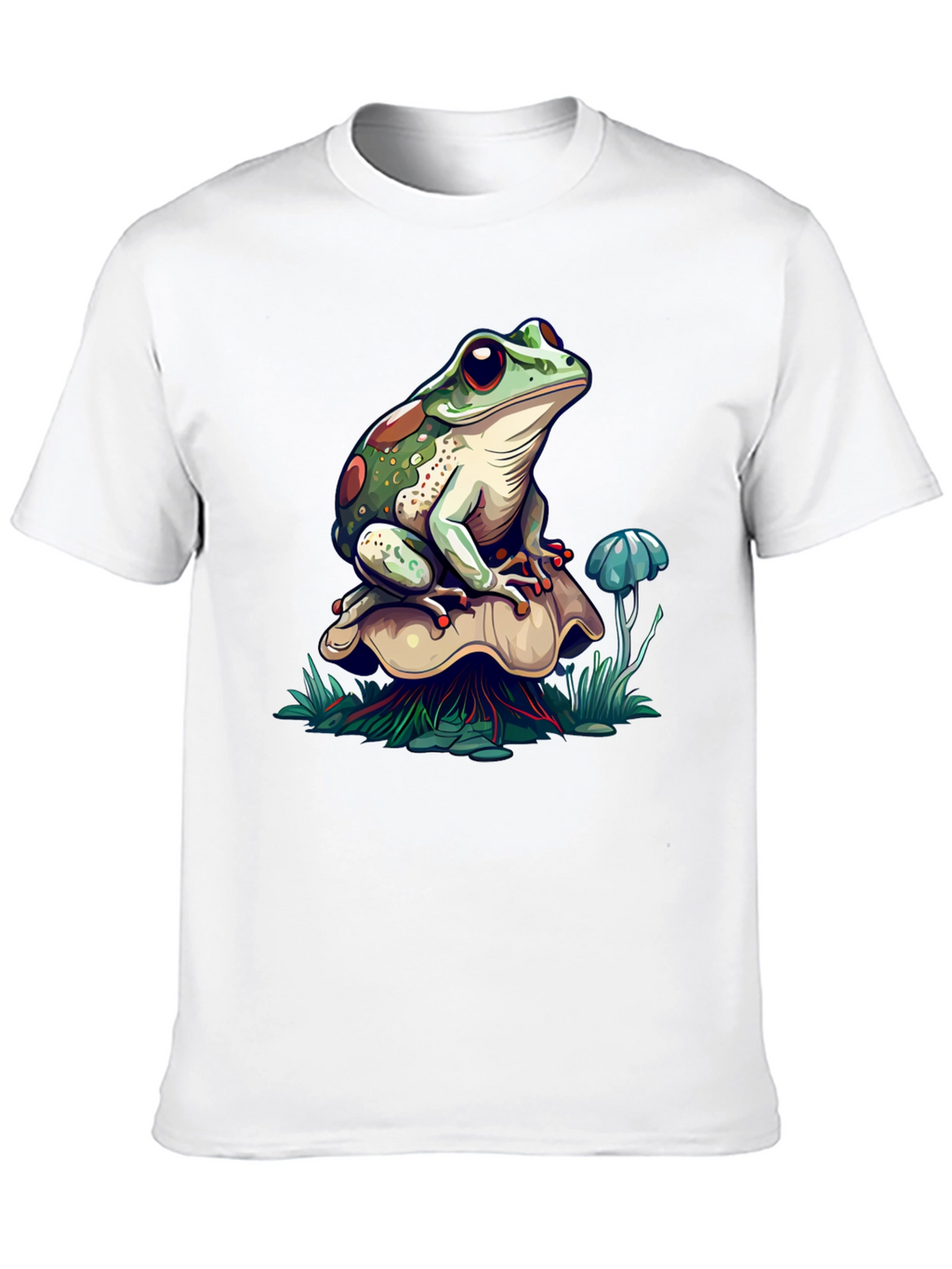 Frog on Mushroom Graphic T-Shirt