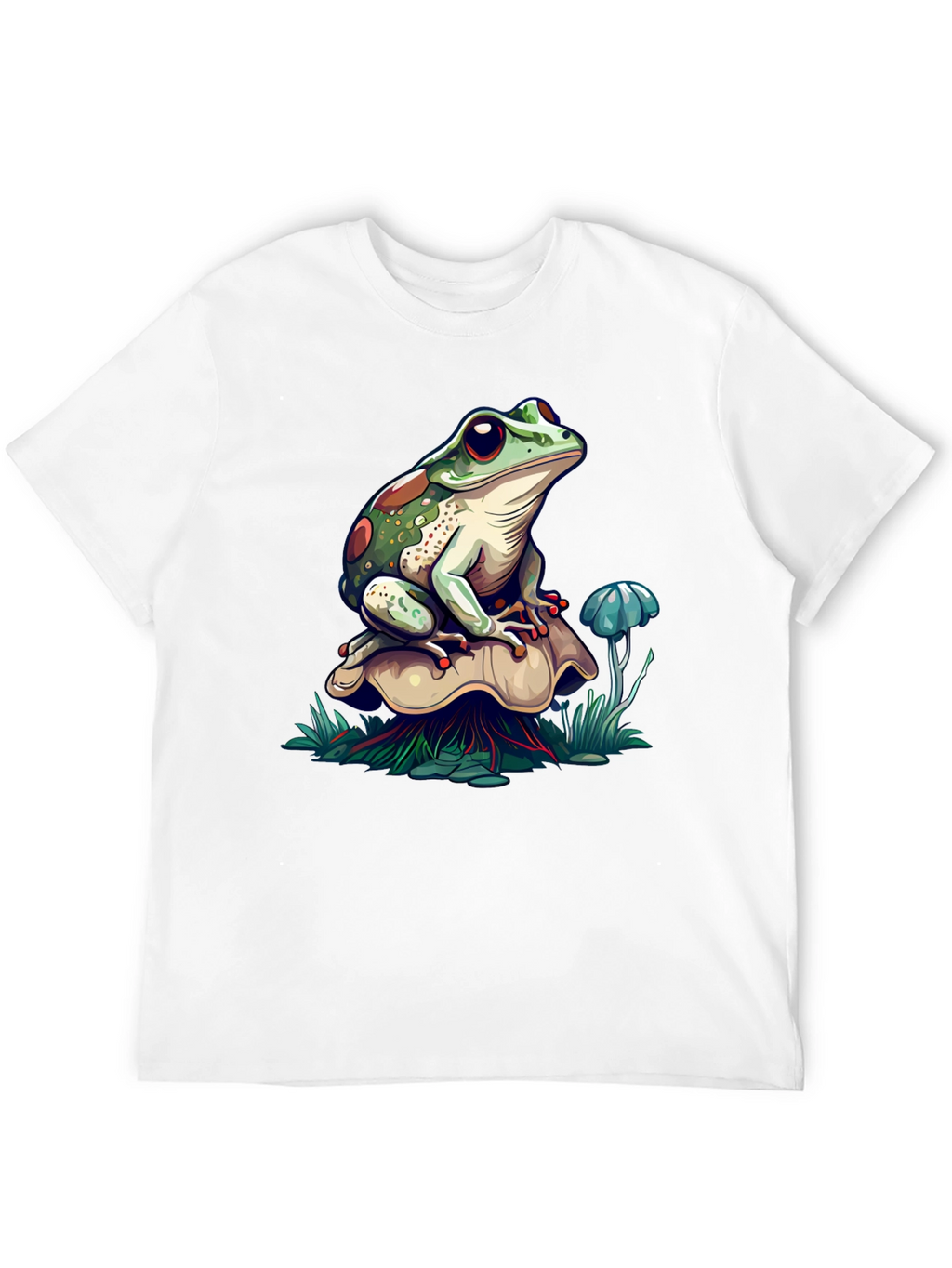 Frog on Mushroom Graphic T-Shirt