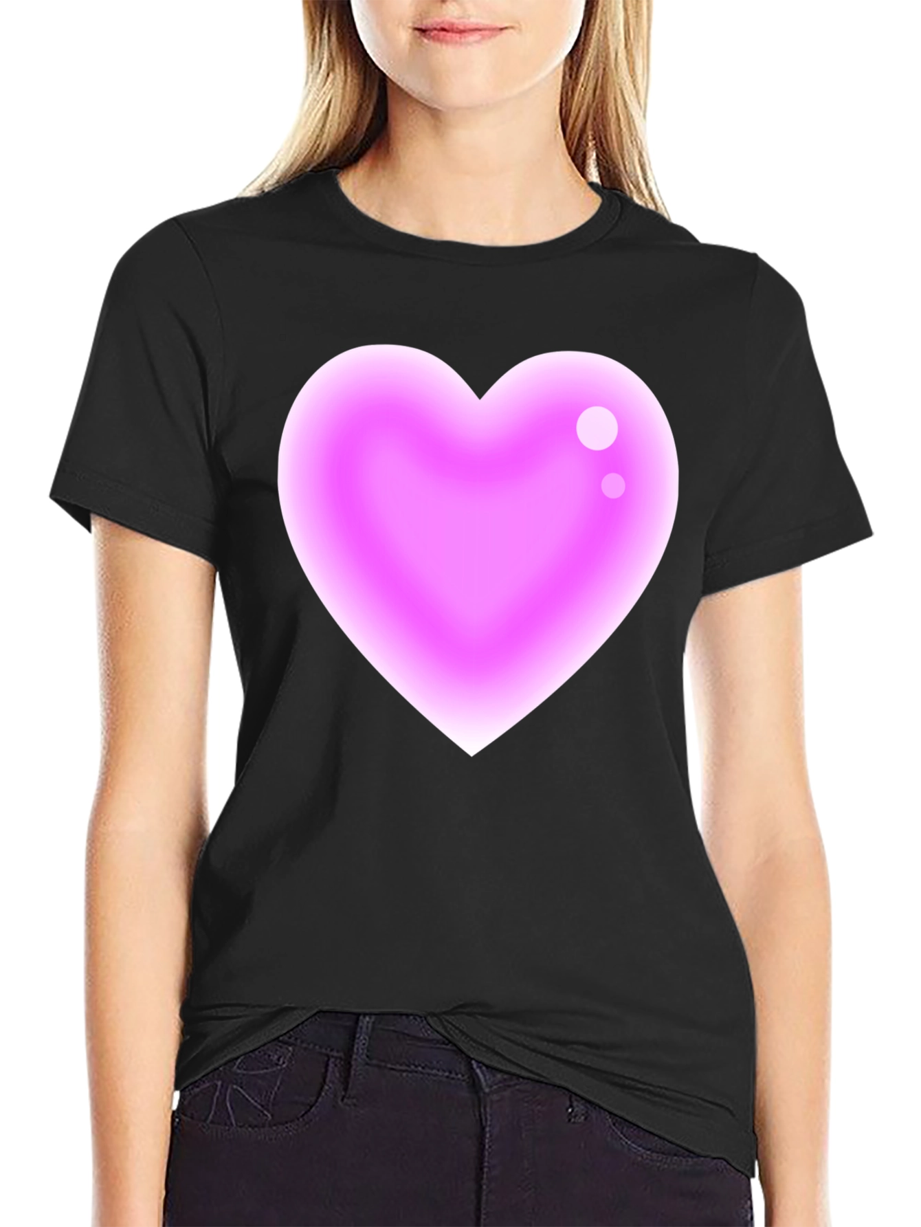 Heart Graphic Black T-Shirt