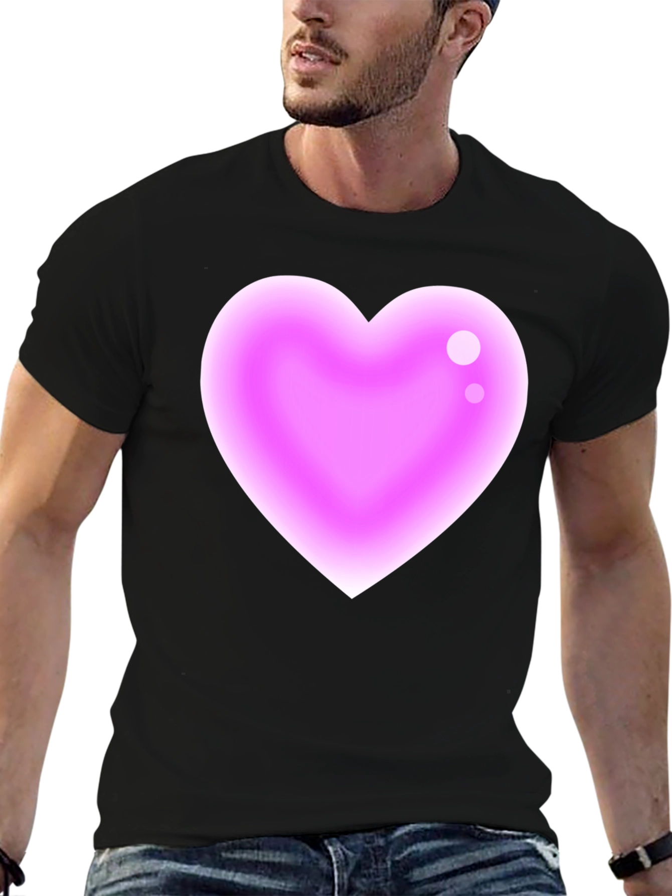 Heart Graphic Black T-Shirt