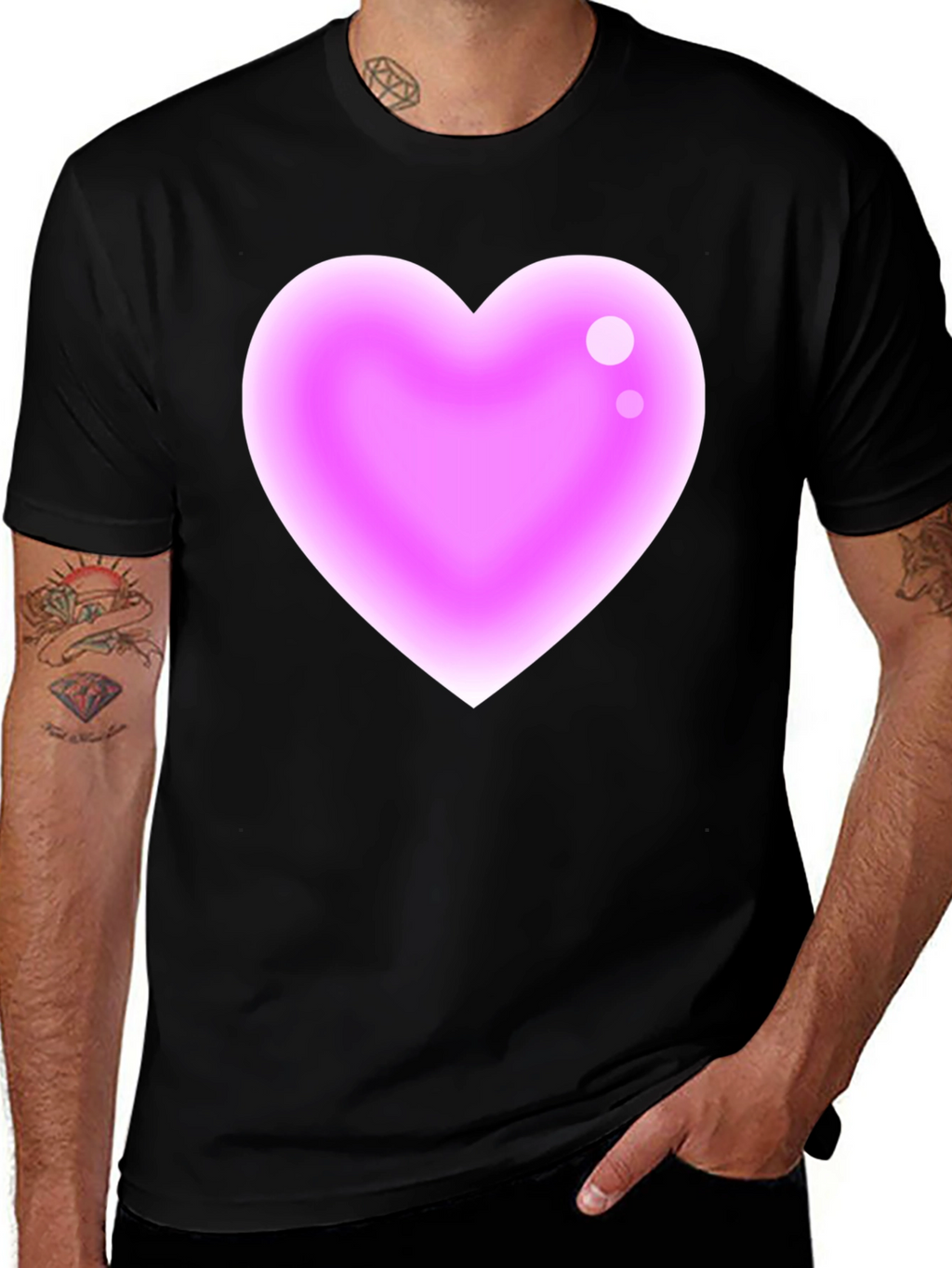 Heart Graphic Black T-Shirt