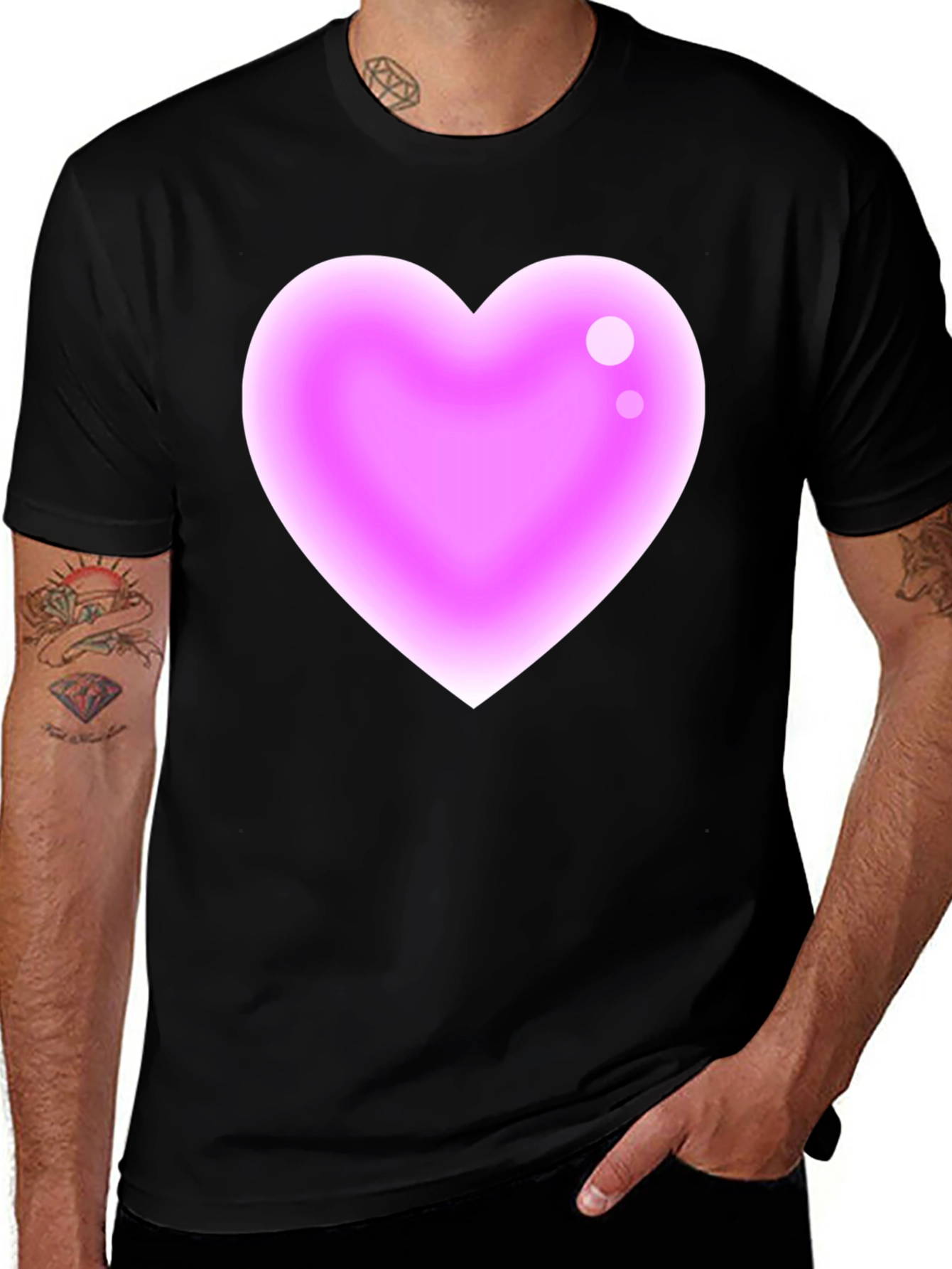 Heart Graphic Black T-Shirt
