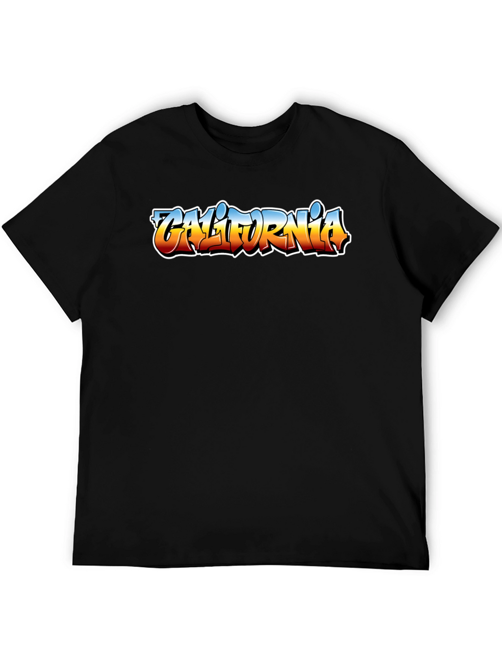 California Graffiti Style Mens Black T-Shirt