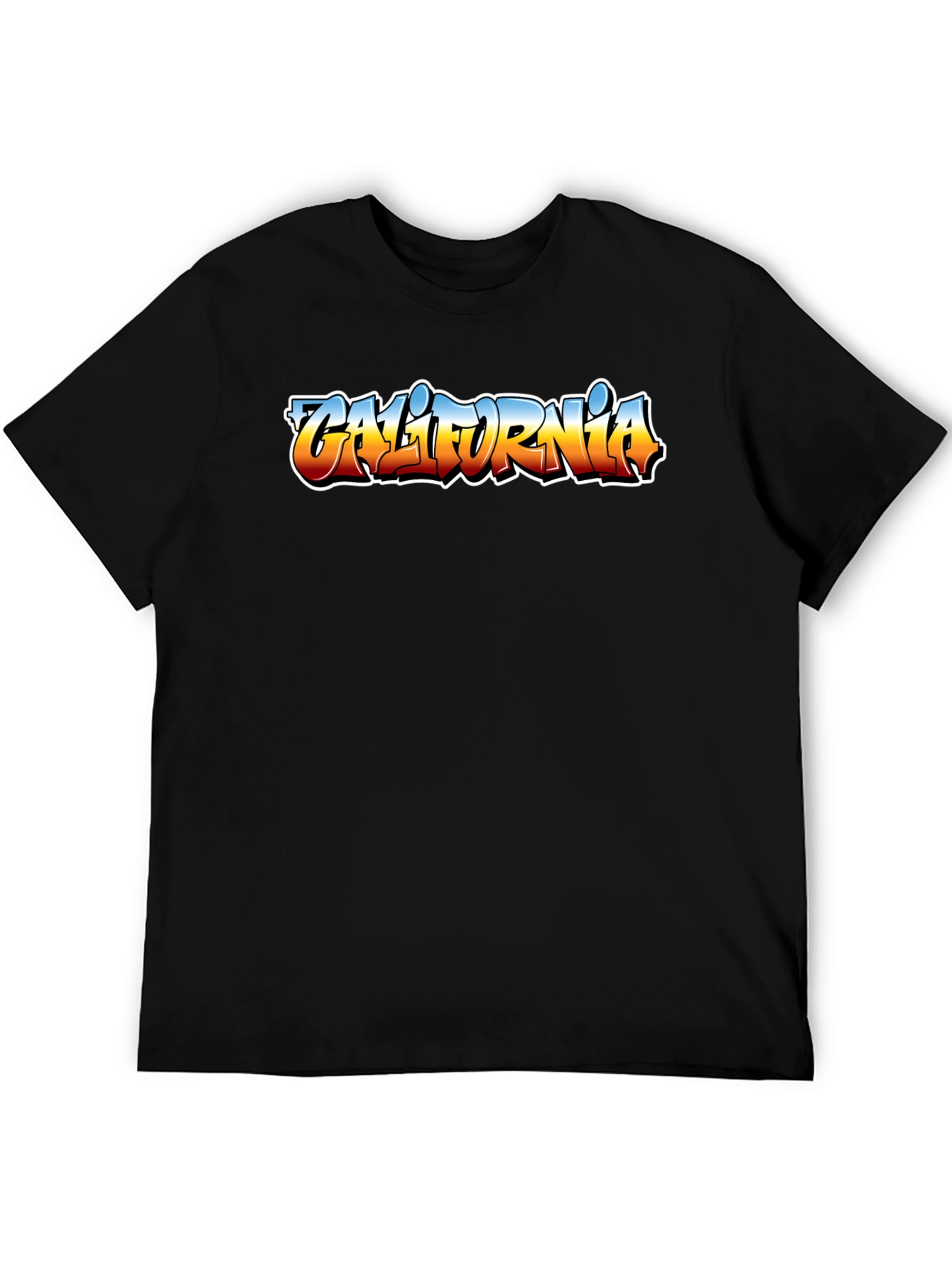 California Graffiti Style Mens Black T-Shirt