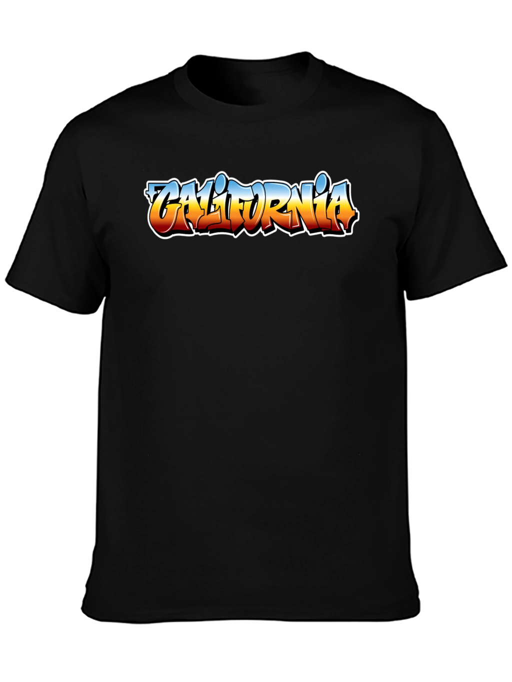 California Graffiti Style Mens Black T-Shirt