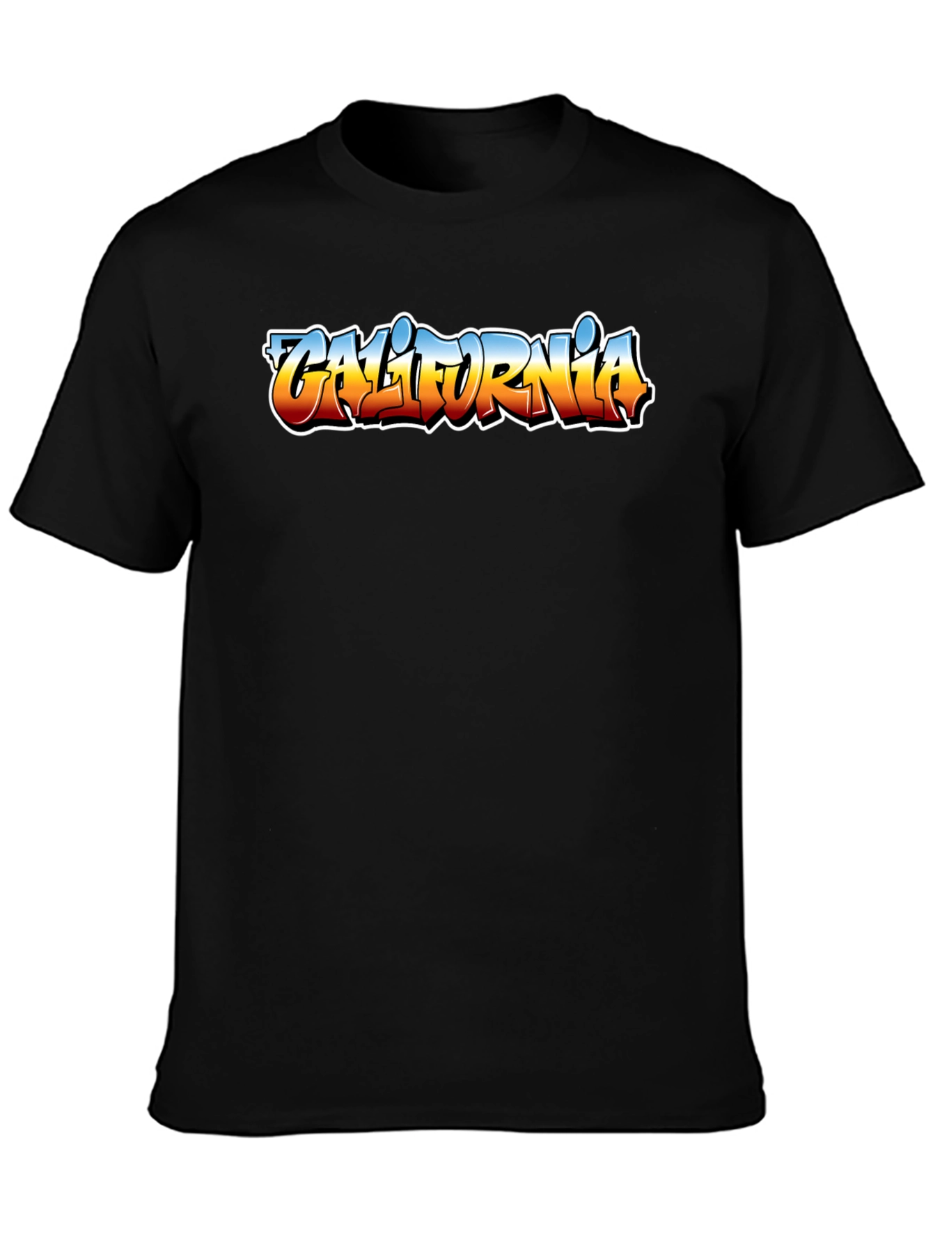 California Graffiti Style Mens Black T-Shirt