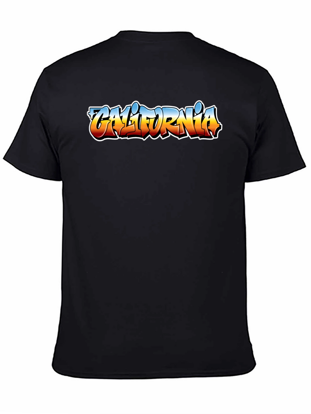 California Graffiti Style Mens Black T-Shirt
