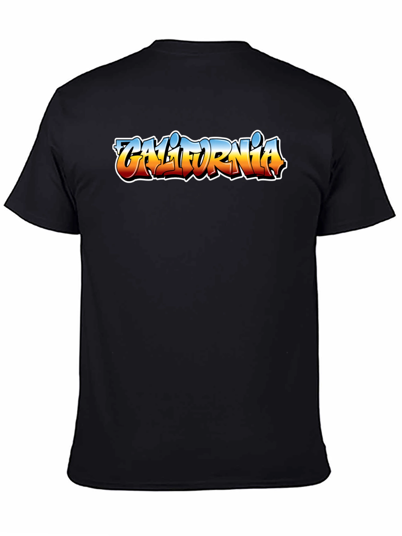 California Graffiti Style Mens Black T-Shirt