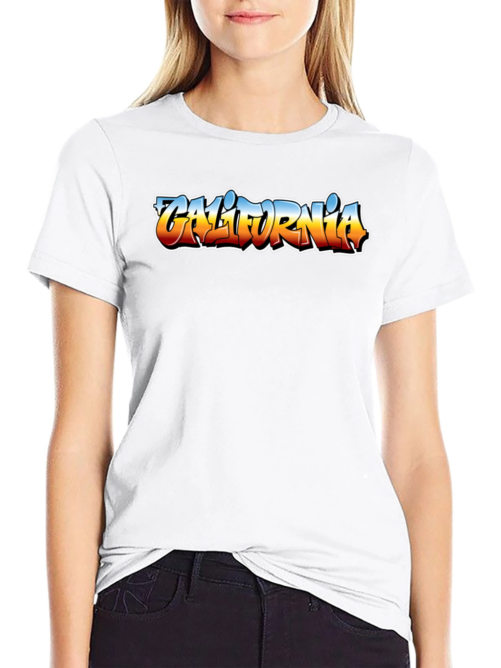 California Graffiti Style Mens Black T-Shirt