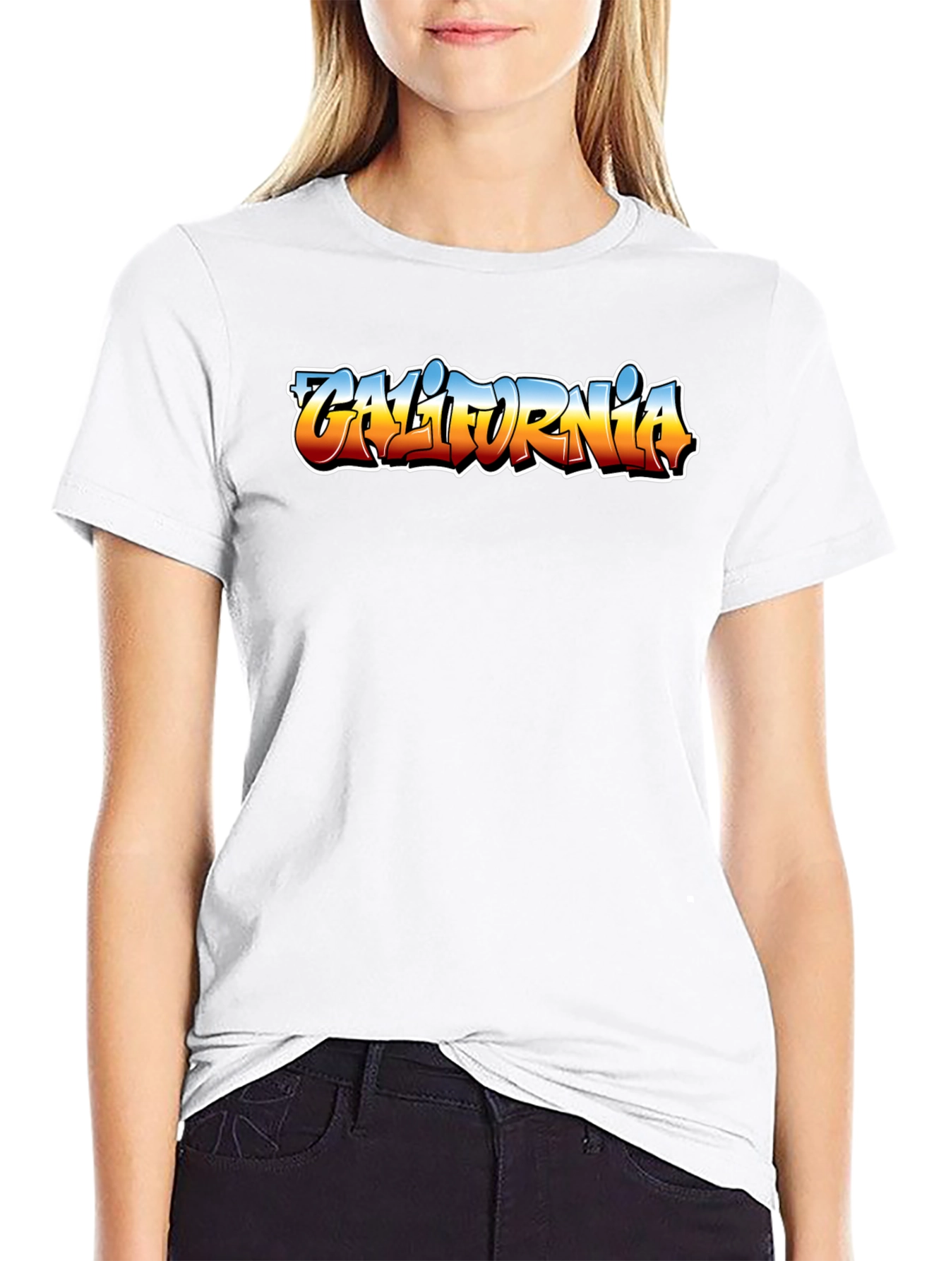 California Graffiti Style Mens Black T-Shirt