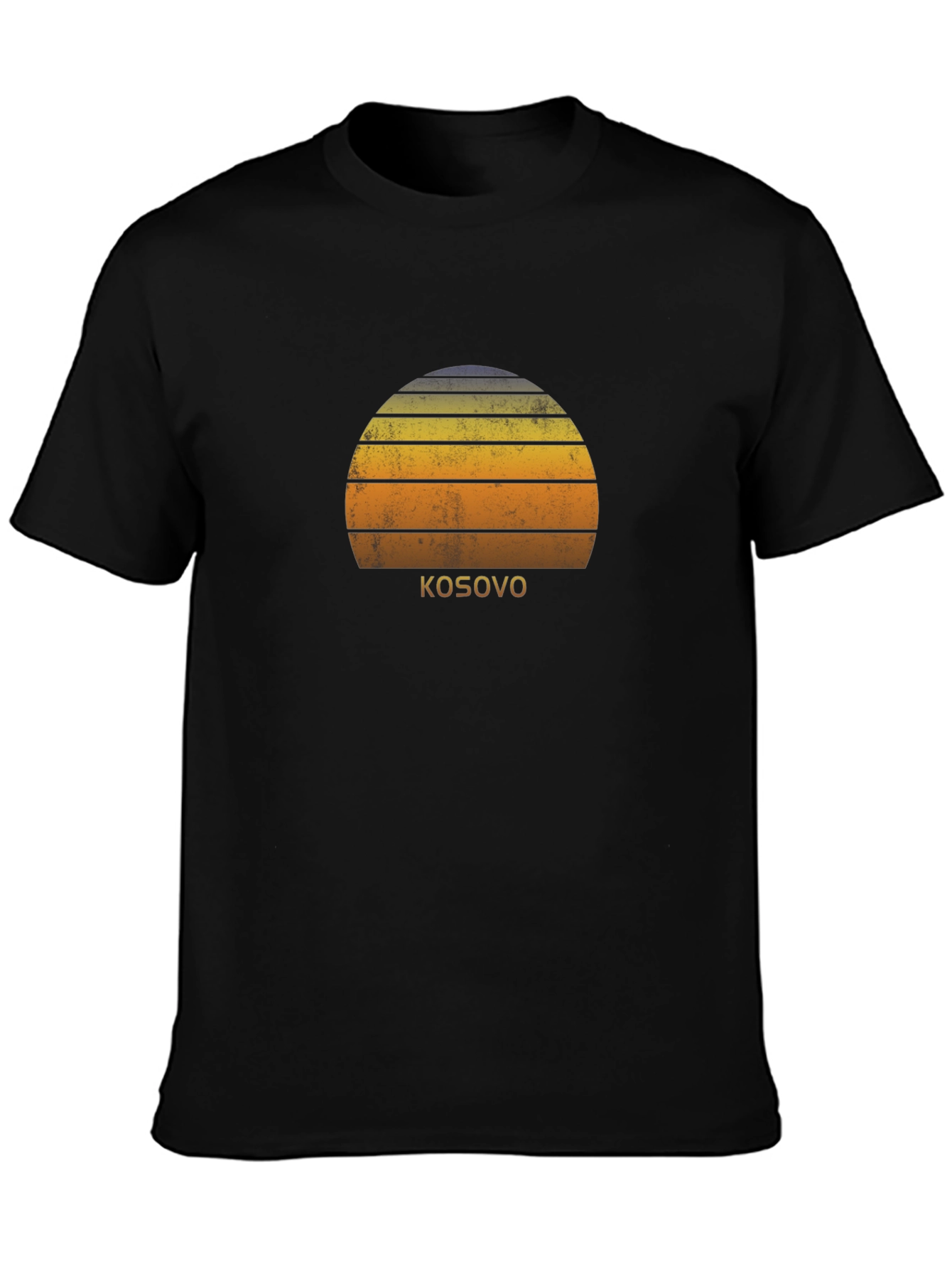 Kosovo Sunset Graphic Tee - Stylish Black T-Shirt