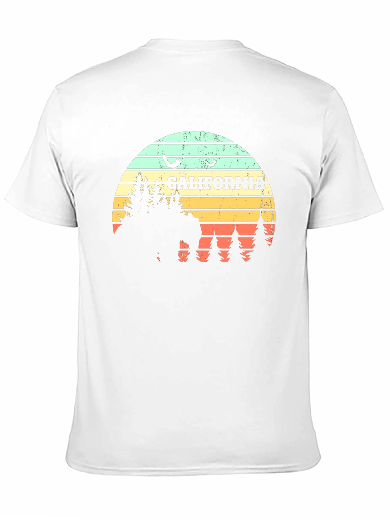California Retro T-Shirt - Bear & Sunset Graphic