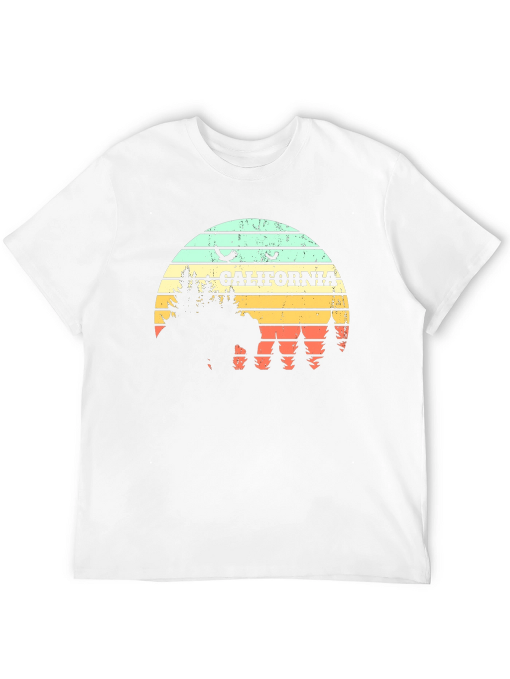 California Retro T-Shirt - Bear & Sunset Graphic