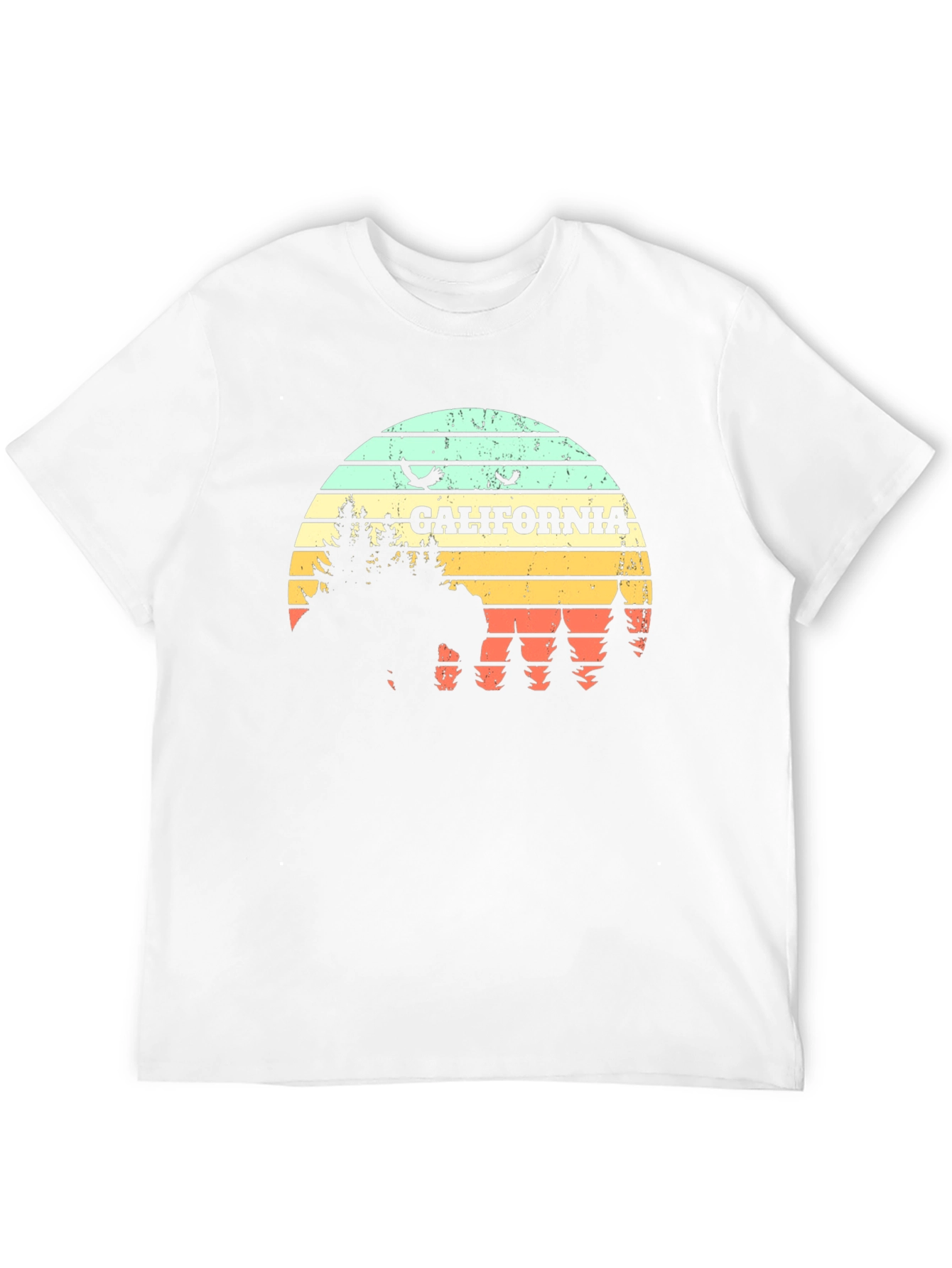 California Retro T-Shirt - Bear & Sunset Graphic