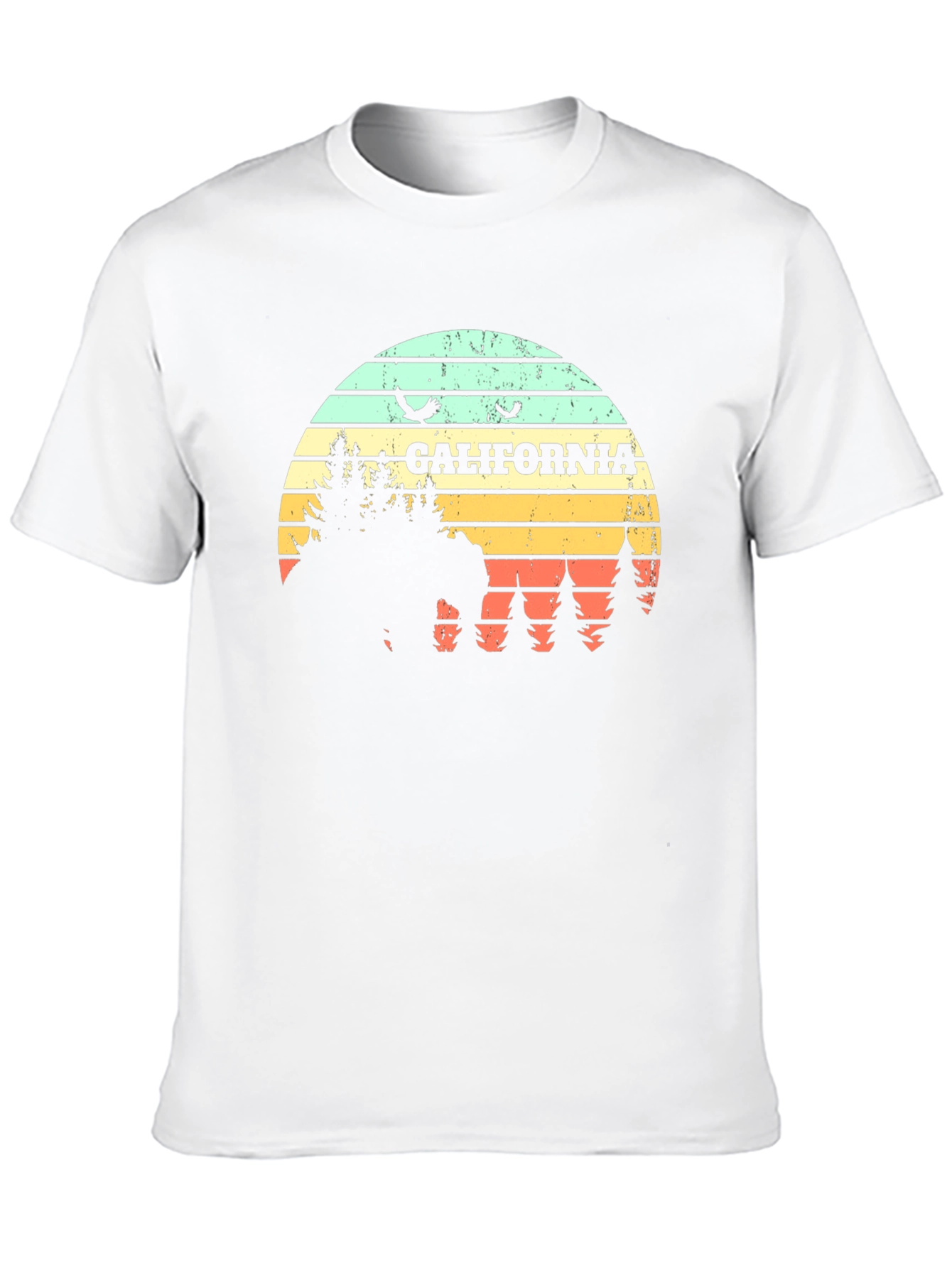 California Retro T-Shirt - Bear & Sunset Graphic
