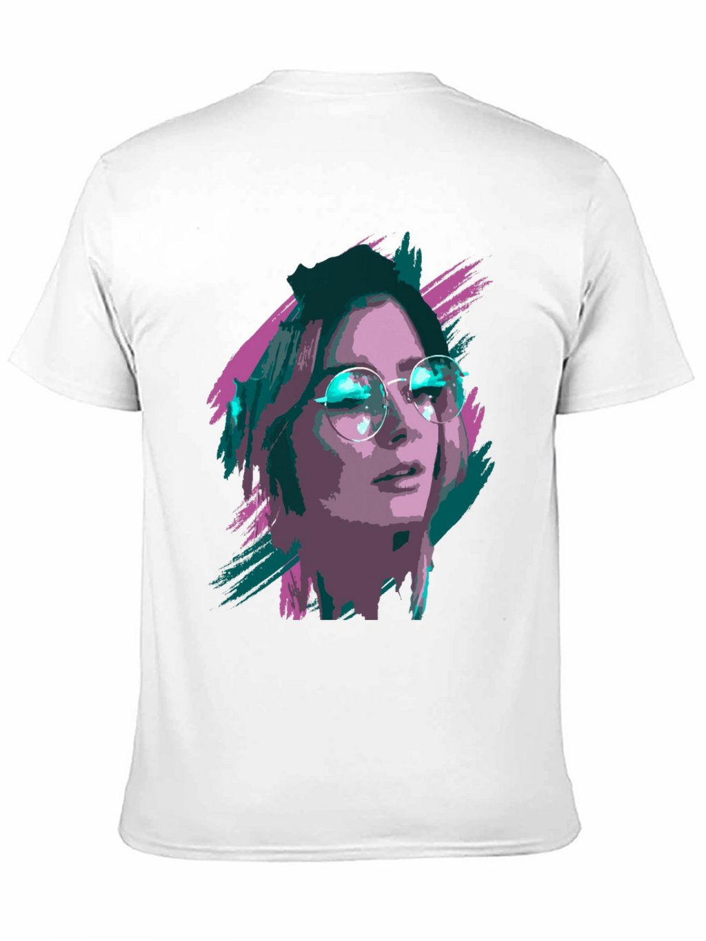 Stylish Graphic T-Shirt - Woman with Glasses Print