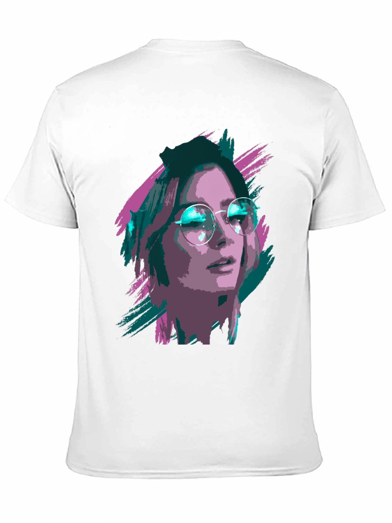 Stylish Graphic T-Shirt - Woman with Glasses Print