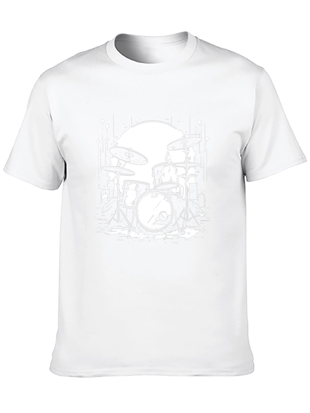 Drum Set Graphic Tee - Rock Band Musician T-Shirt