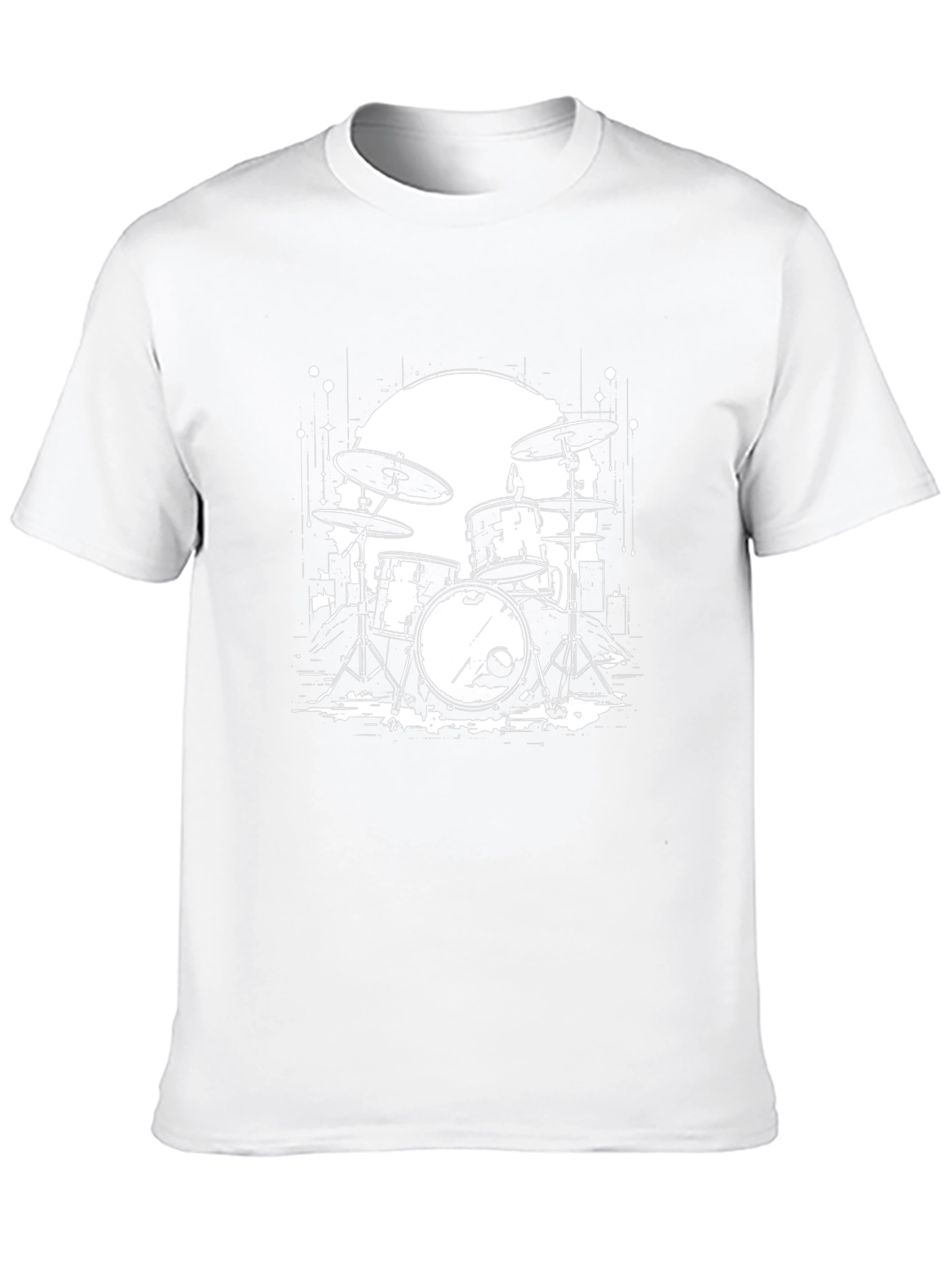 Drum Set Graphic Tee - Rock Band Musician T-Shirt