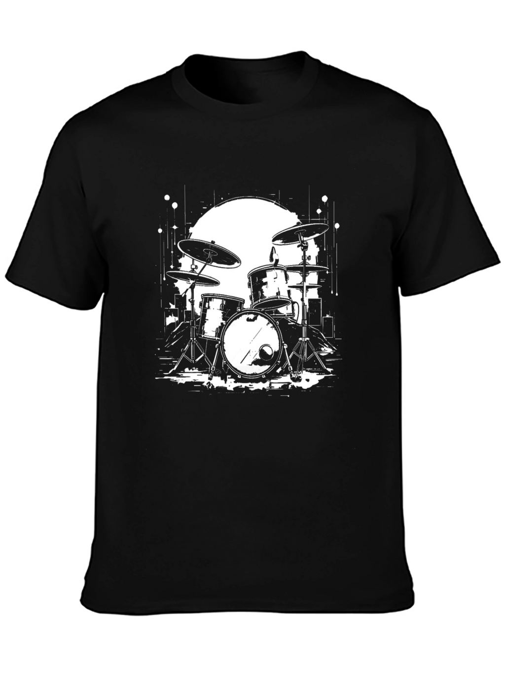 Drum Set Graphic Tee - Rock Band Musician T-Shirt