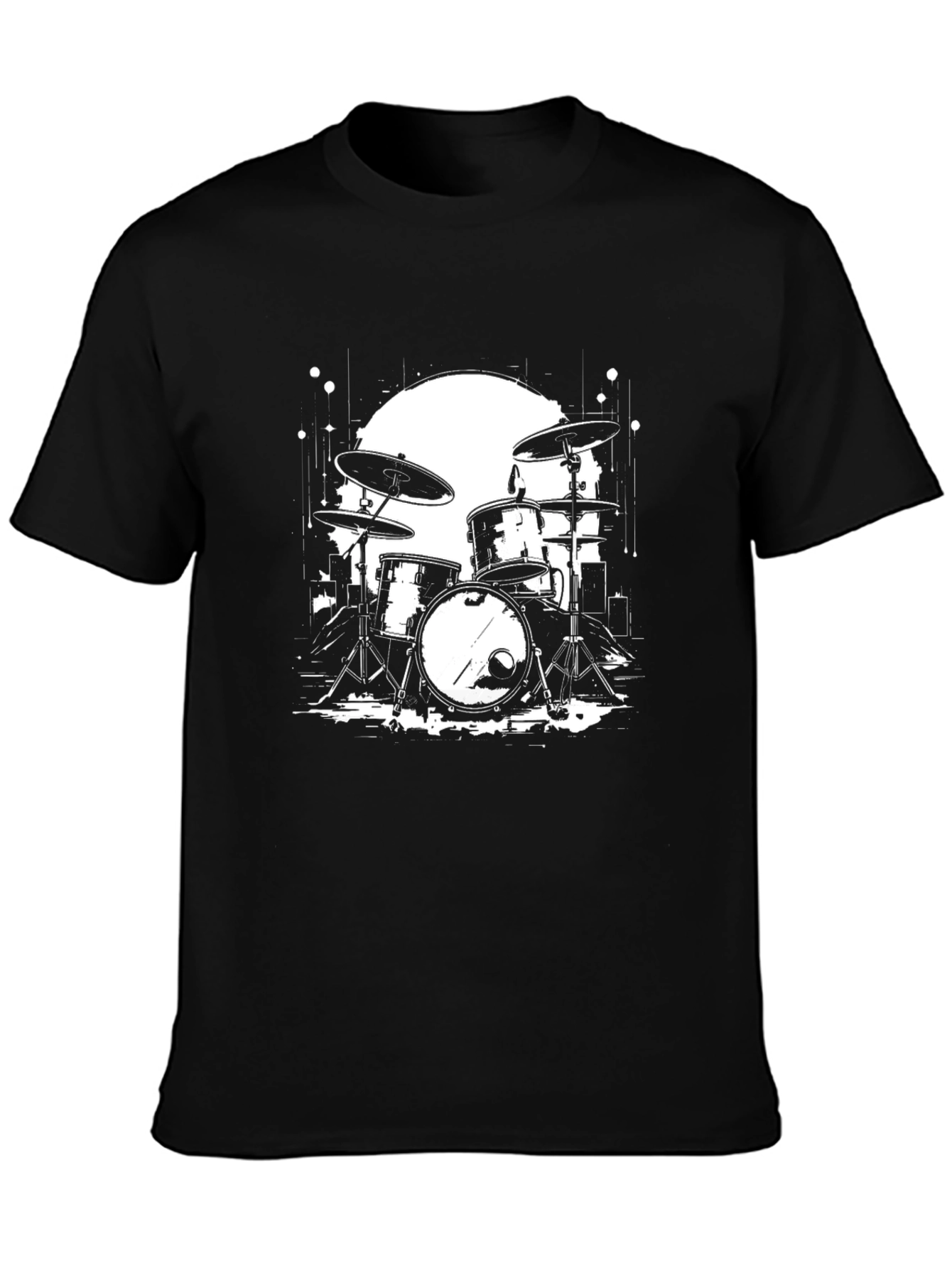 Drum Set Graphic Tee - Rock Band Musician T-Shirt