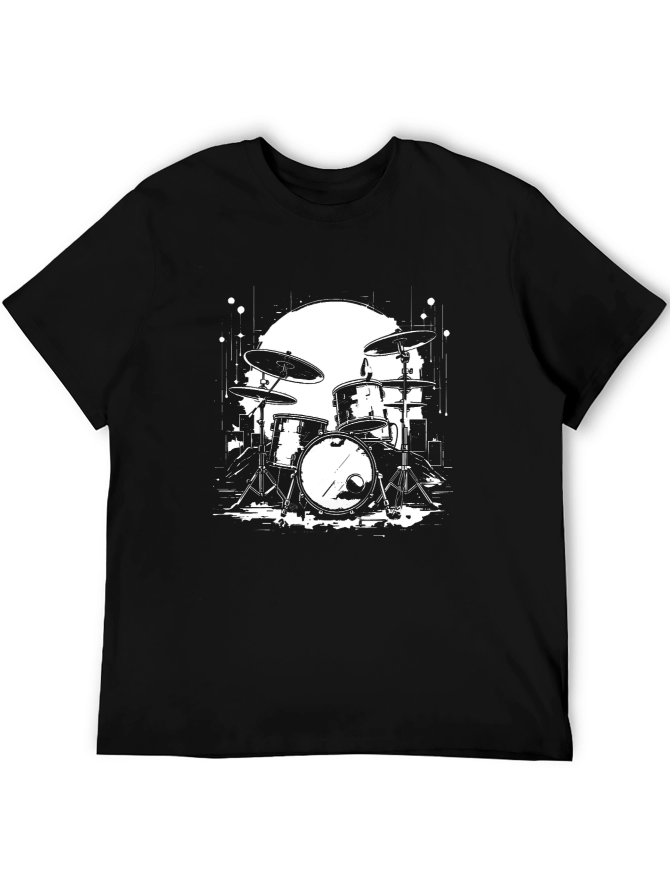 Drum Set Graphic Tee - Rock Band Musician T-Shirt