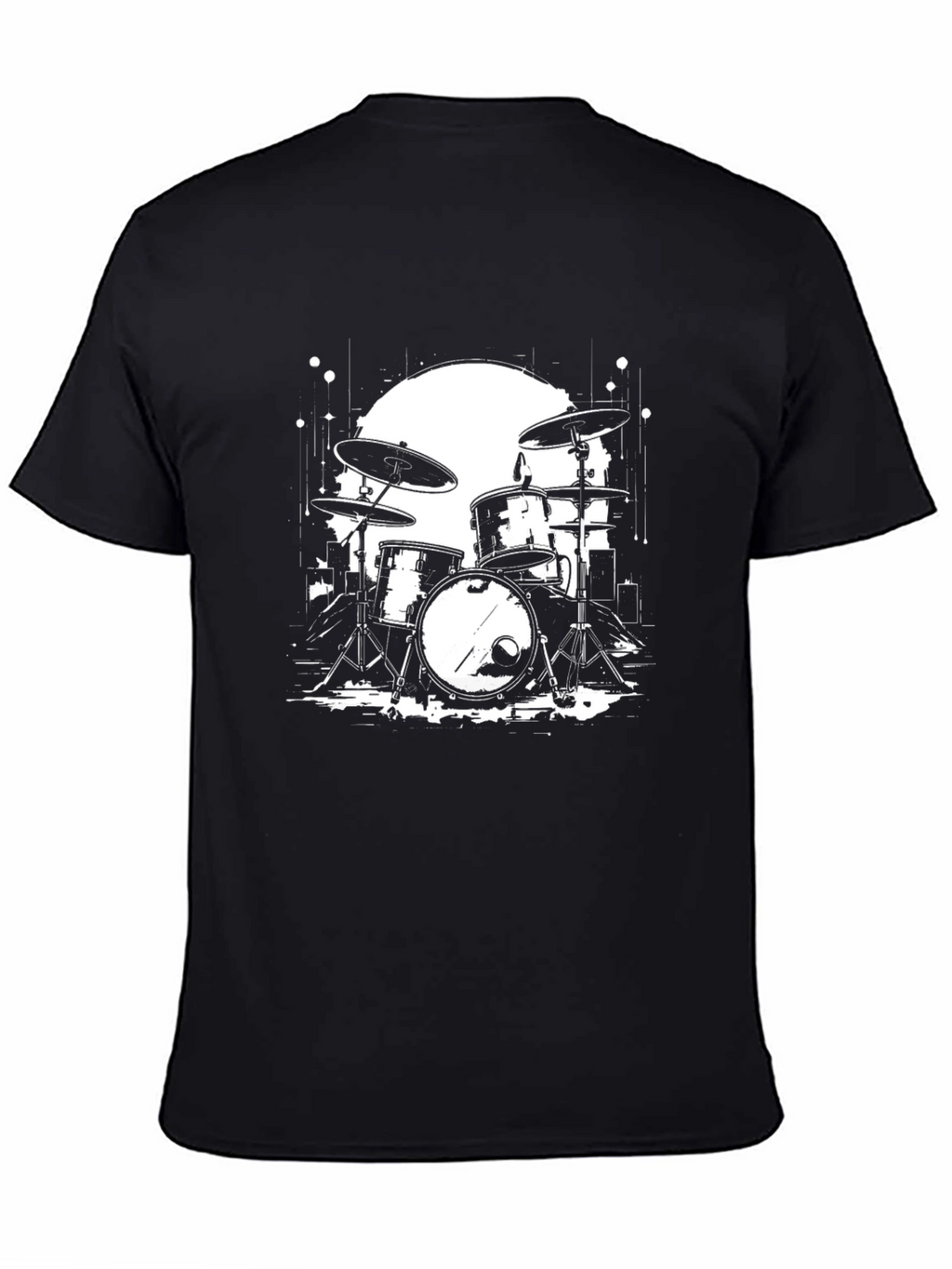 Drum Set Graphic Tee - Rock Band Musician T-Shirt