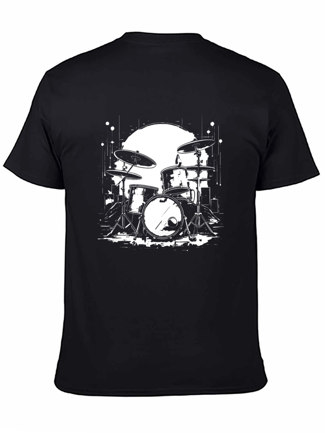 Drum Set Graphic Tee - Rock Band Musician T-Shirt