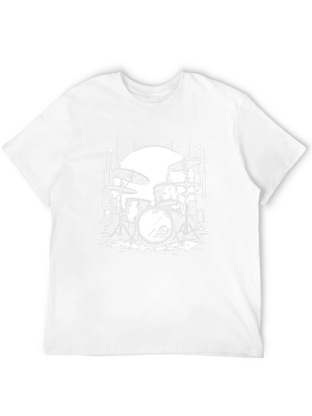 Drum Set Graphic Tee - Rock Band Musician T-Shirt