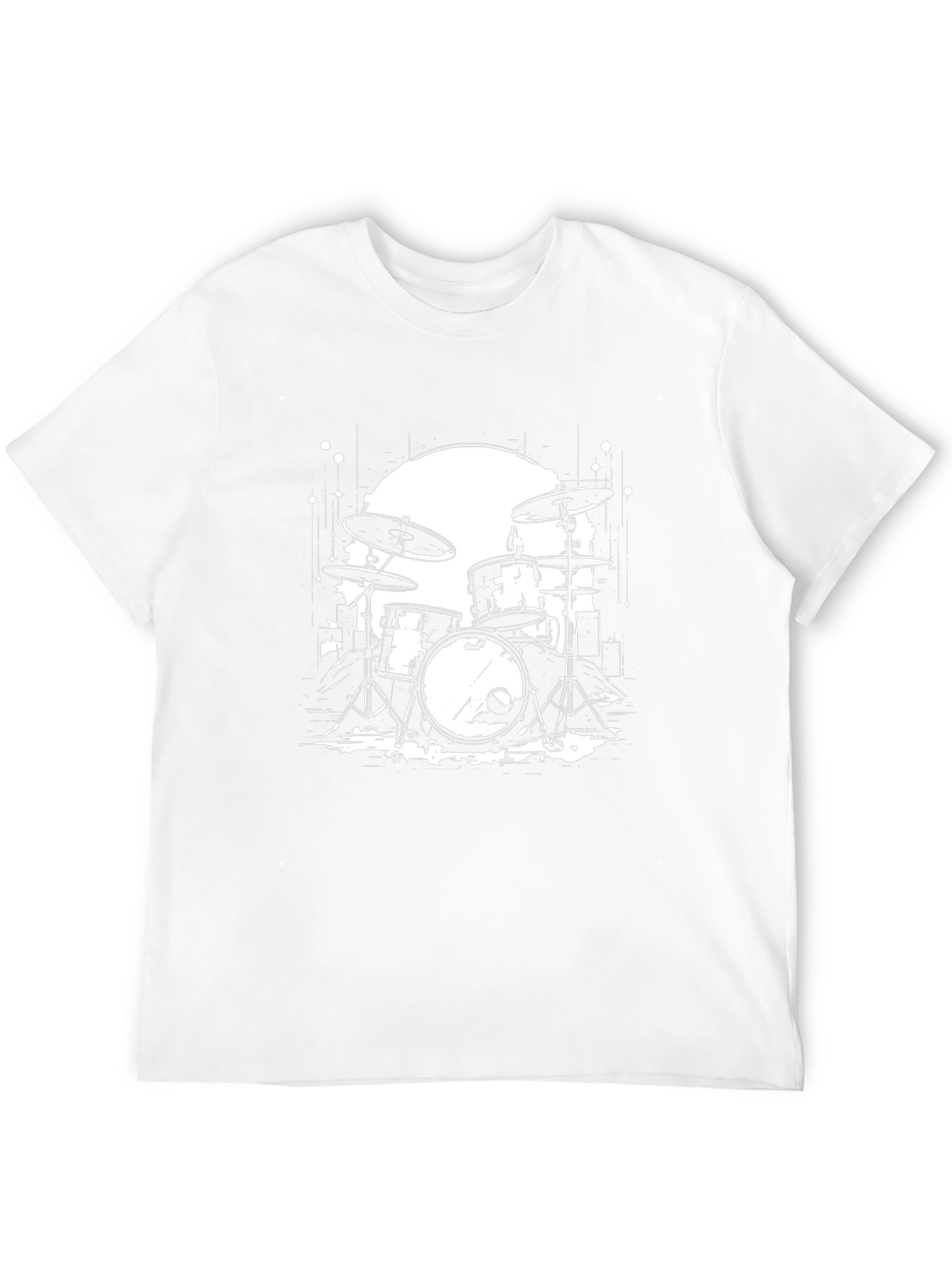 Drum Set Graphic Tee - Rock Band Musician T-Shirt
