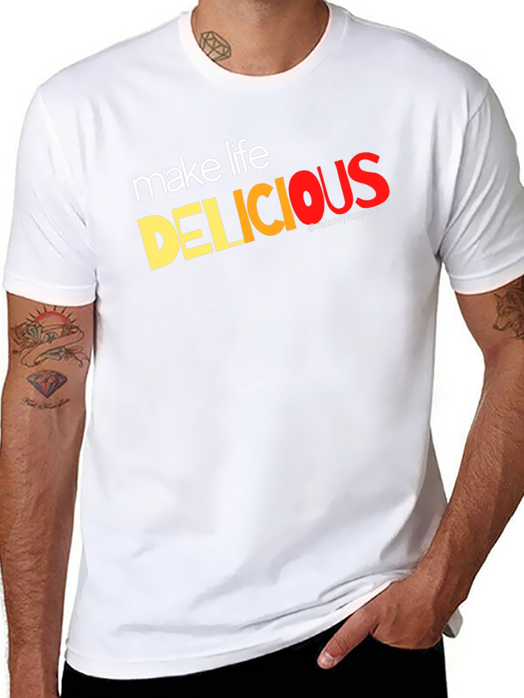 Make Life Delicious Graphic Tee - Trendy Casual T-Shirt