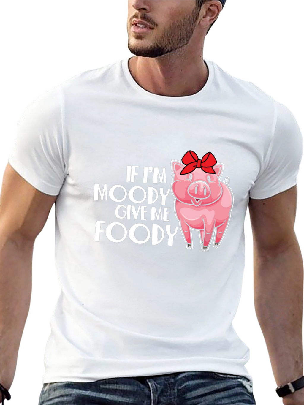 Moody Pig Foody T-Shirt - Unisex Black Tee