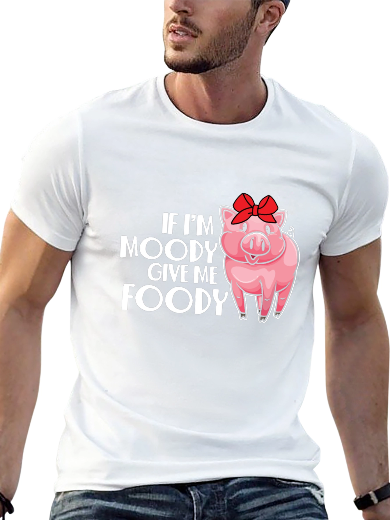 Moody Pig Foody T-Shirt - Unisex Black Tee