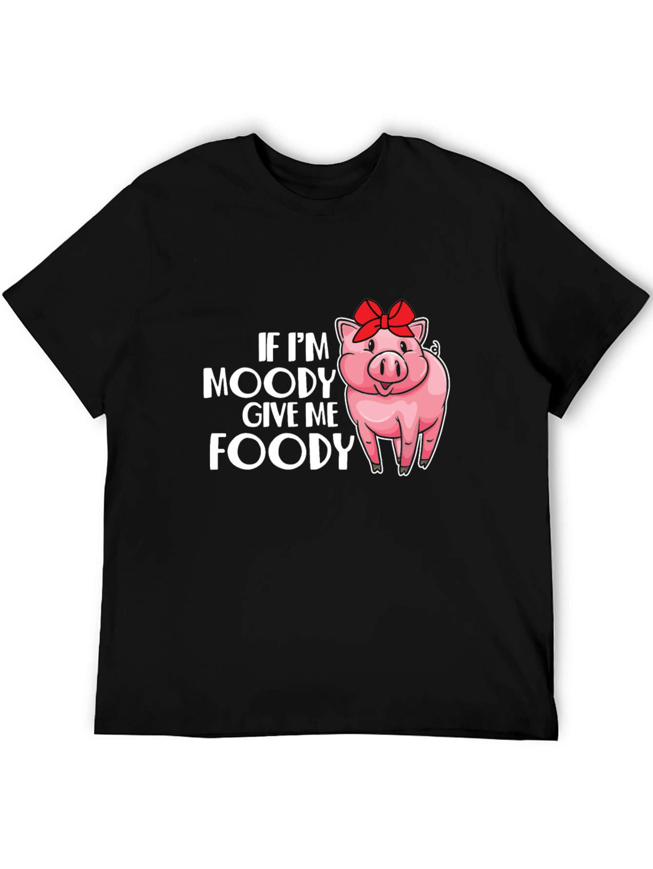 Moody Pig Foody T-Shirt - Unisex Black Tee