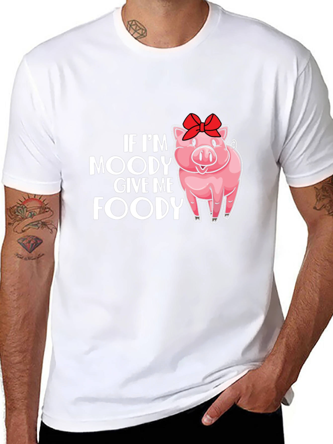 Moody Pig Foody T-Shirt - Unisex Black Tee