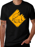 Elephant Crossing Graphic Tee - Black