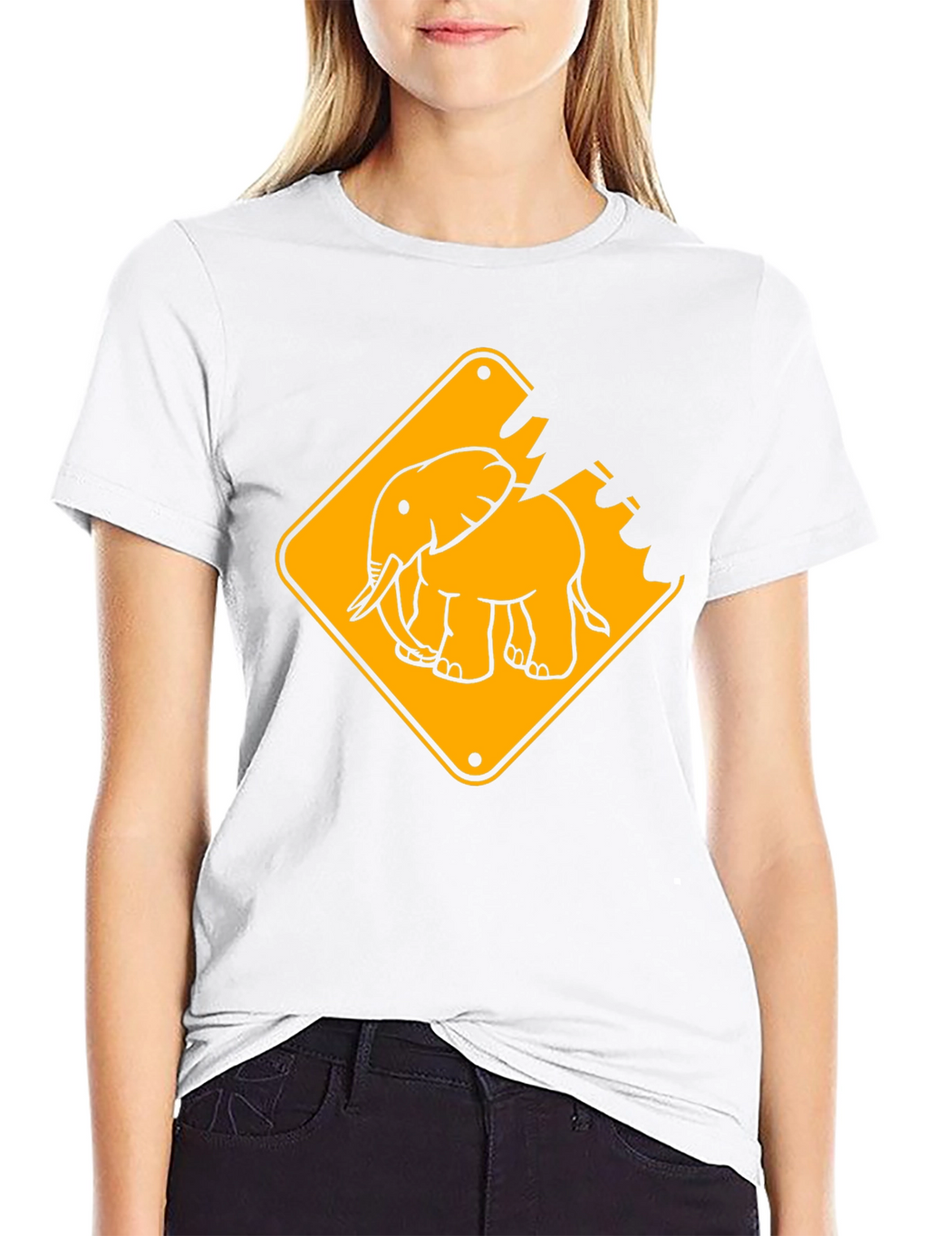 Elephant Crossing Graphic Tee - Black