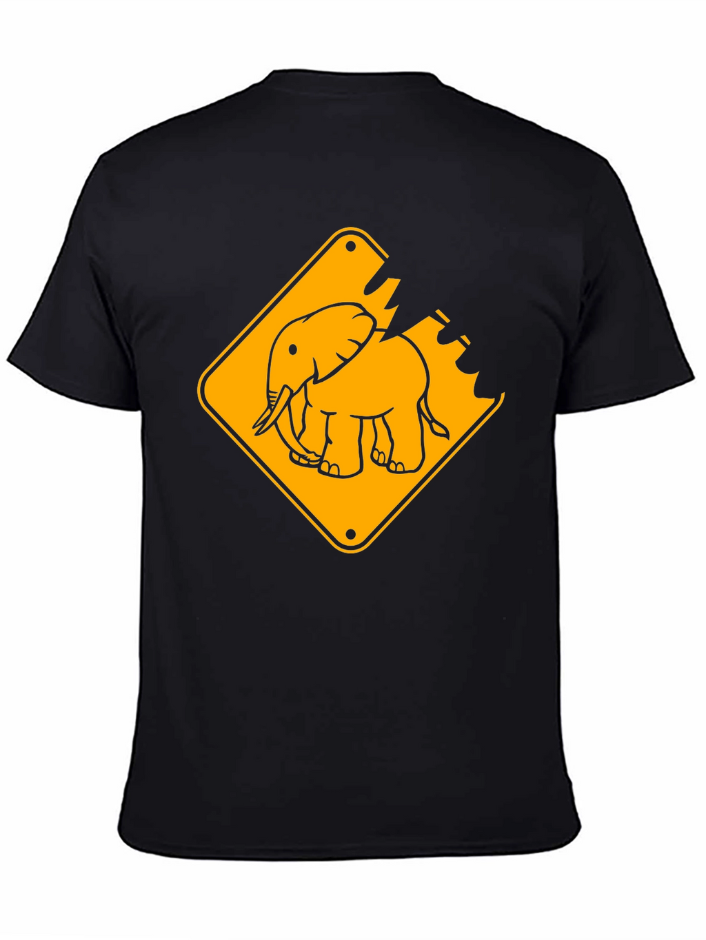 Elephant Crossing Graphic Tee - Black