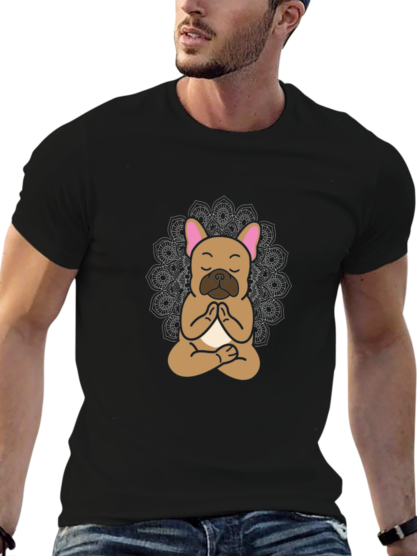 Meditating French Bulldog Graphic Tee