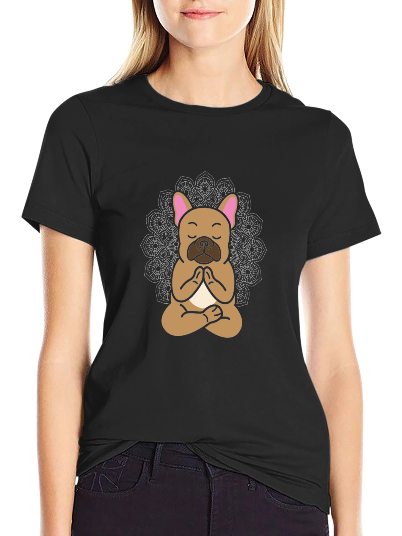 Meditating French Bulldog Graphic Tee