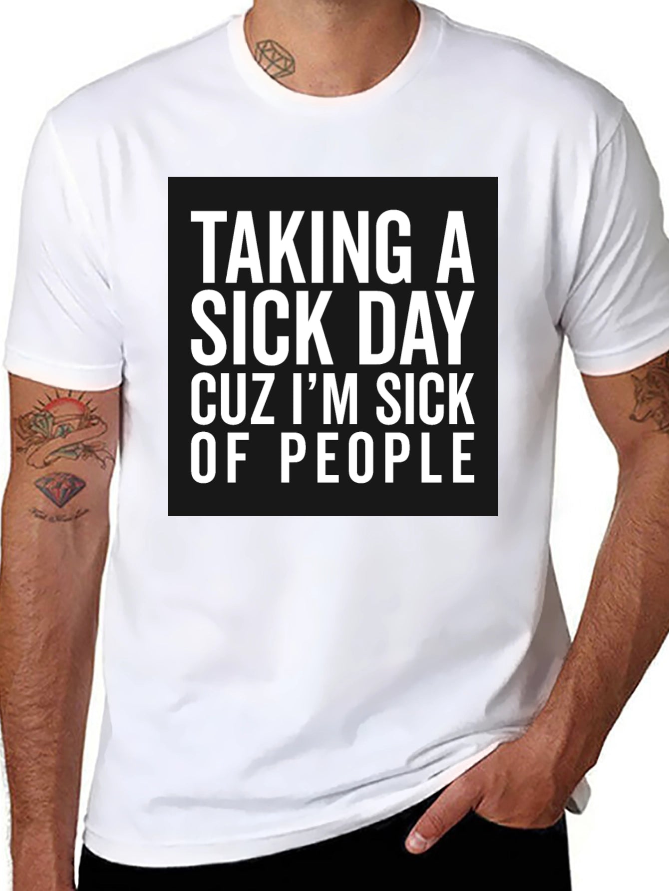 Sick of People Black Graphic Tee
