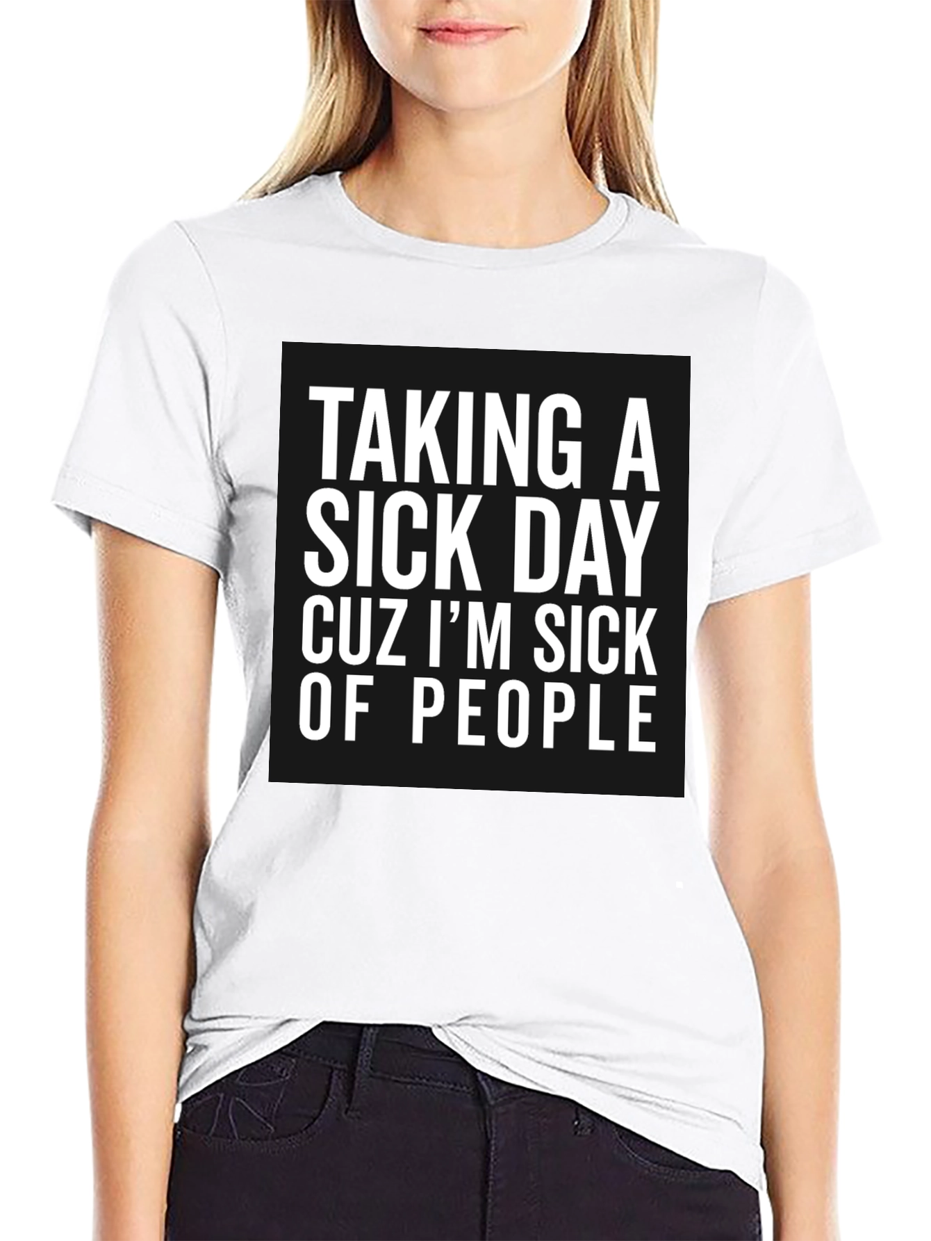 Sick of People Black Graphic Tee