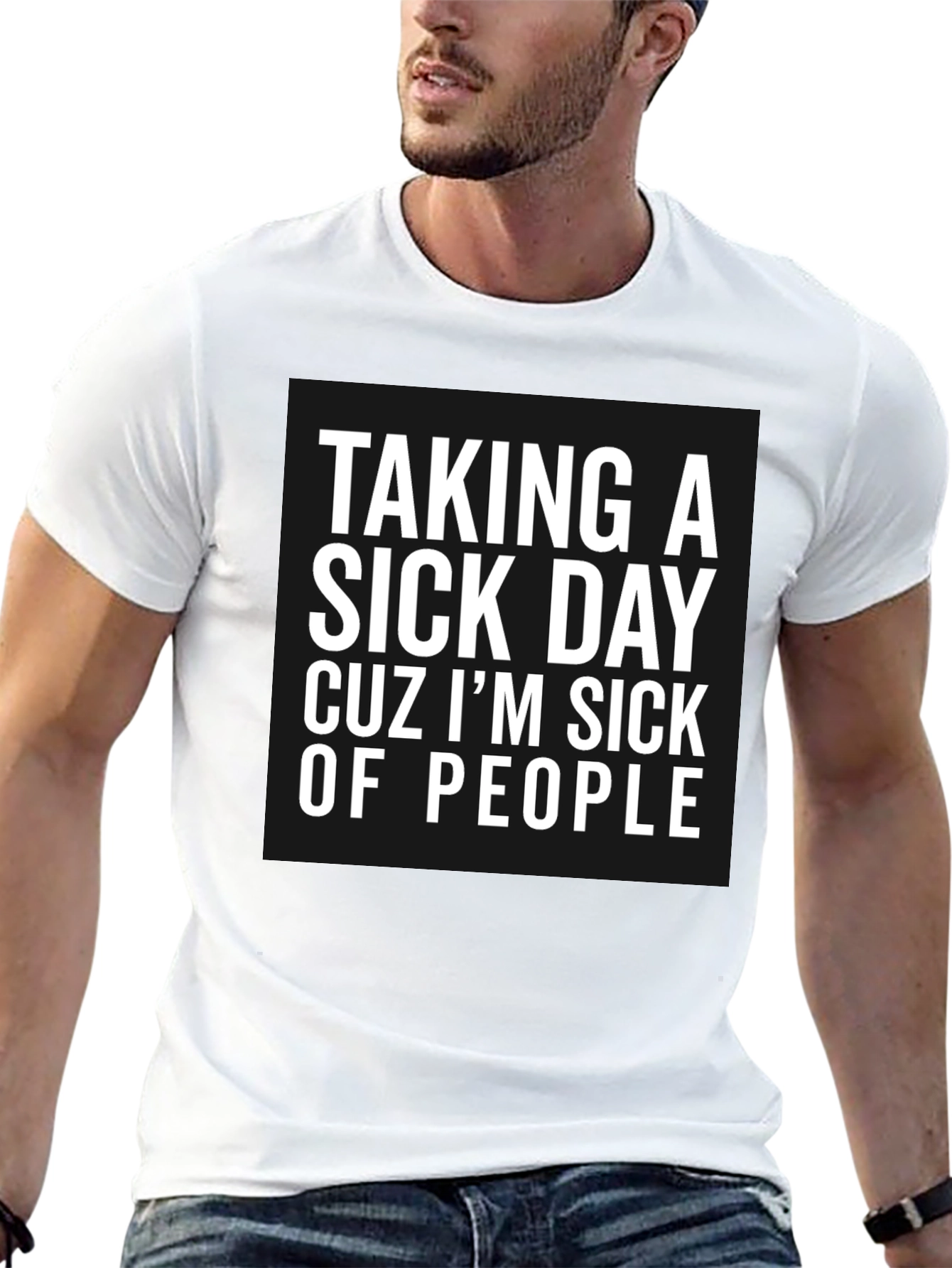 Sick of People Black Graphic Tee