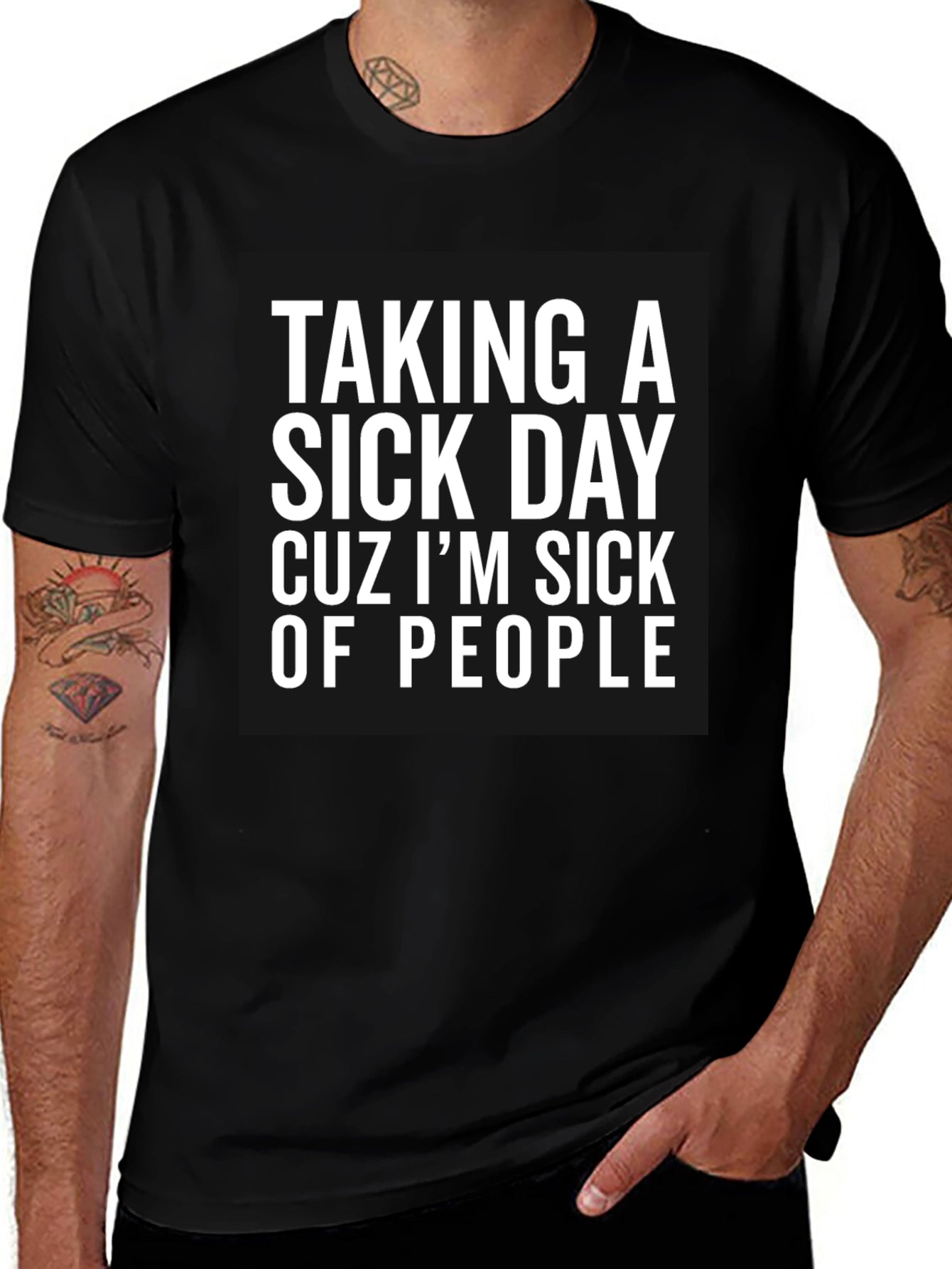 Sick of People Black Graphic Tee