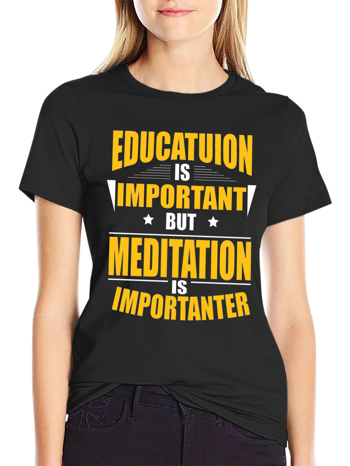 Education vs Meditation T-Shirt