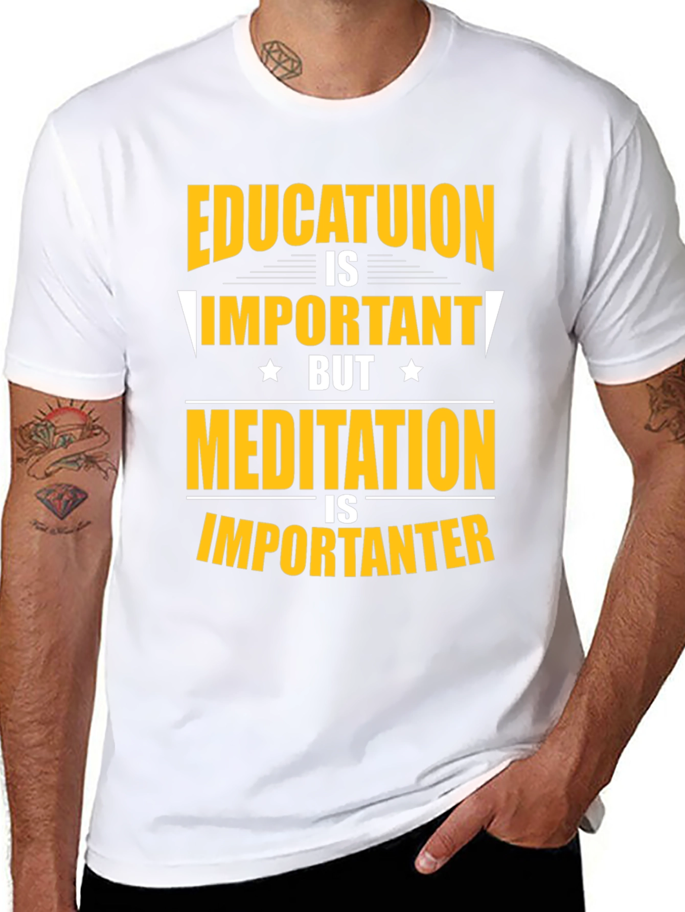 Education vs Meditation T-Shirt